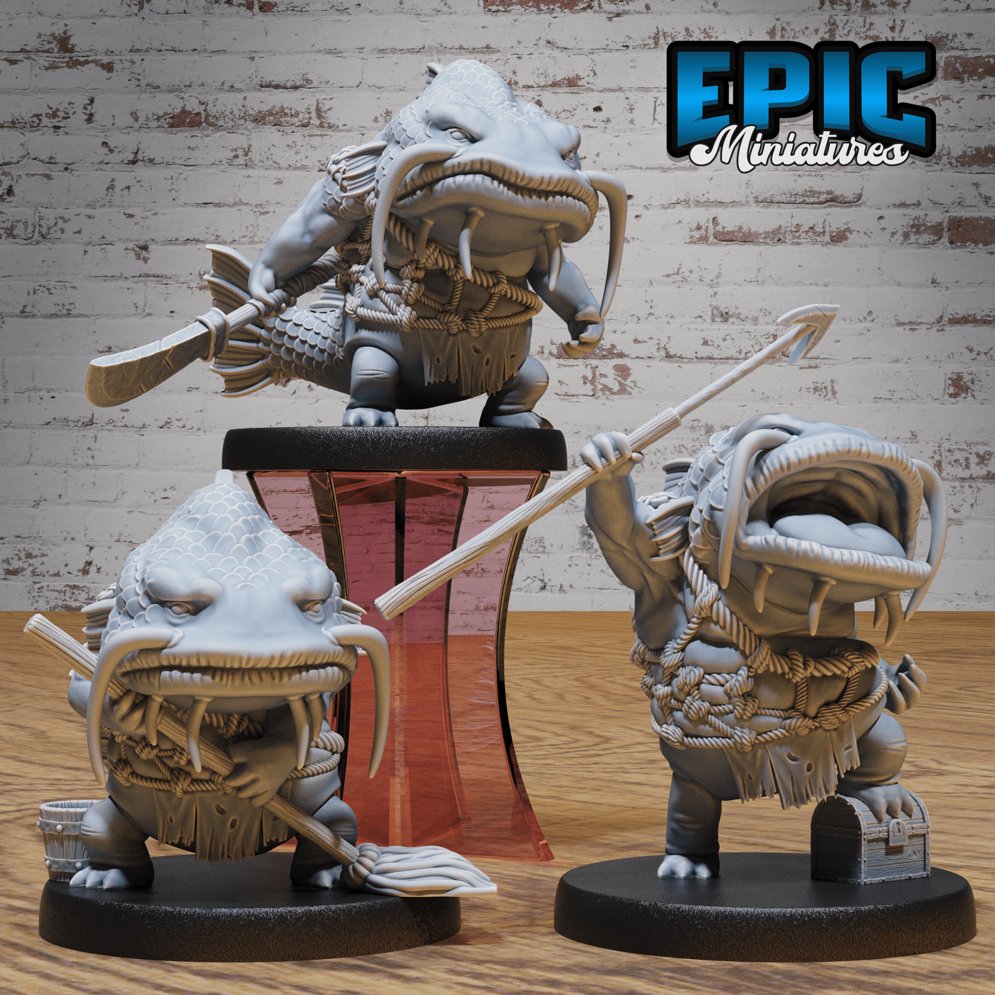 Catfish Folk 4846 - 4848 by Epic Miniatures | 28mm Scale D&D Tabletop Miniature | Buy Online from The Home Crafters