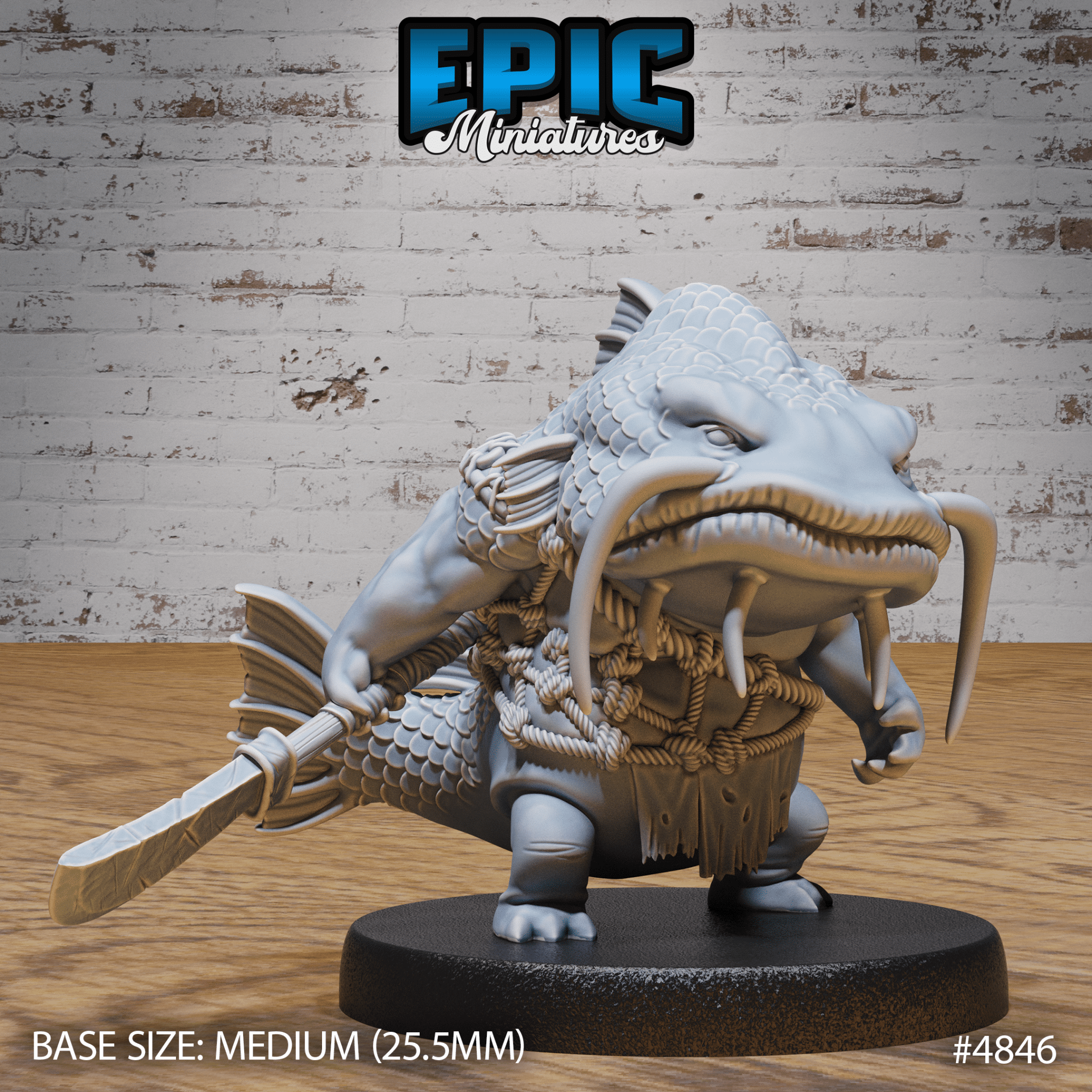 Catfish Folk 4846 - 4848 by Epic Miniatures | 28mm Scale D&D Tabletop Miniature | Buy Online from The Home Crafters