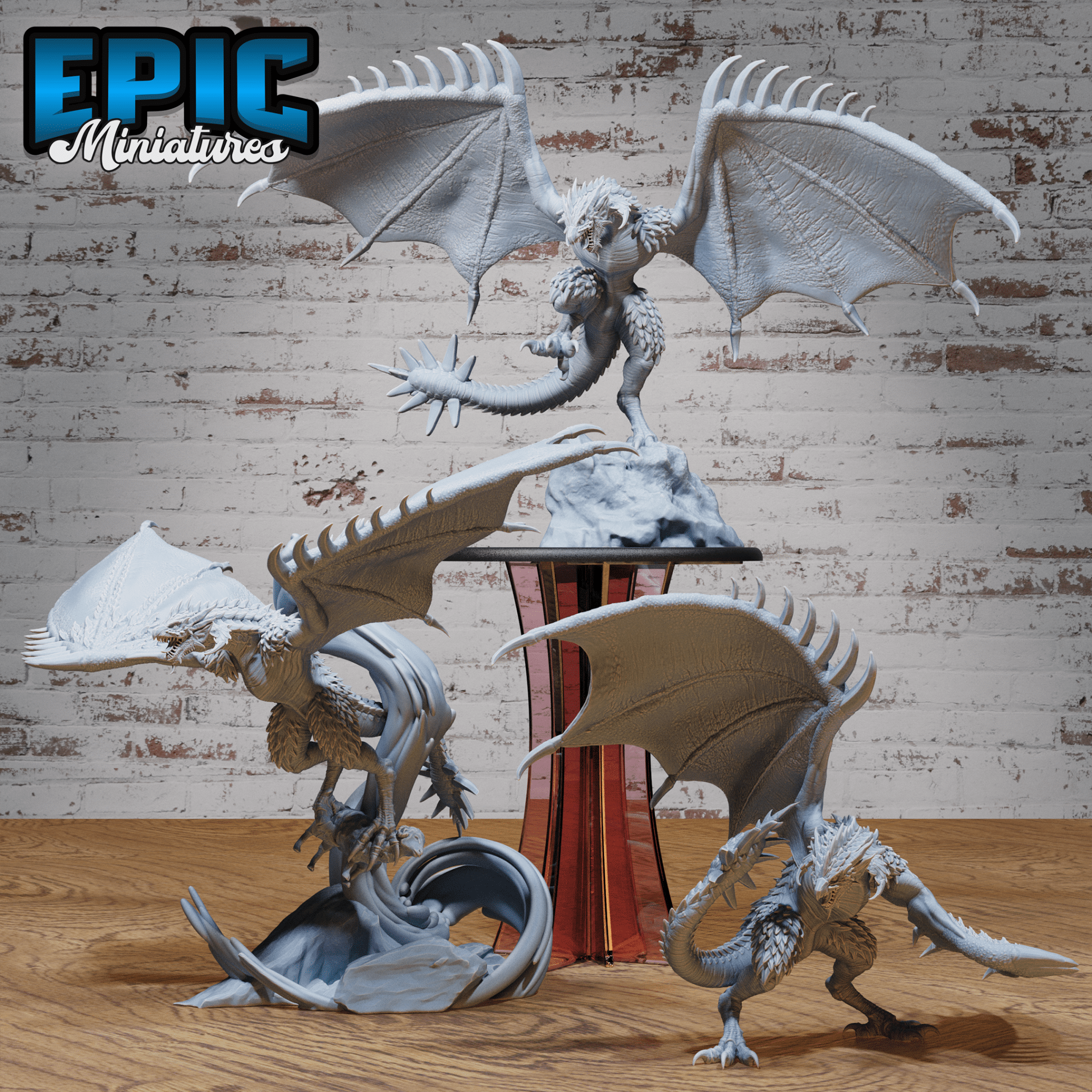 Demise Wyvern 4884 - 4886 by Epic Miniatures | D&D Tabletop Miniatures | Buy Online from The Home Crafters