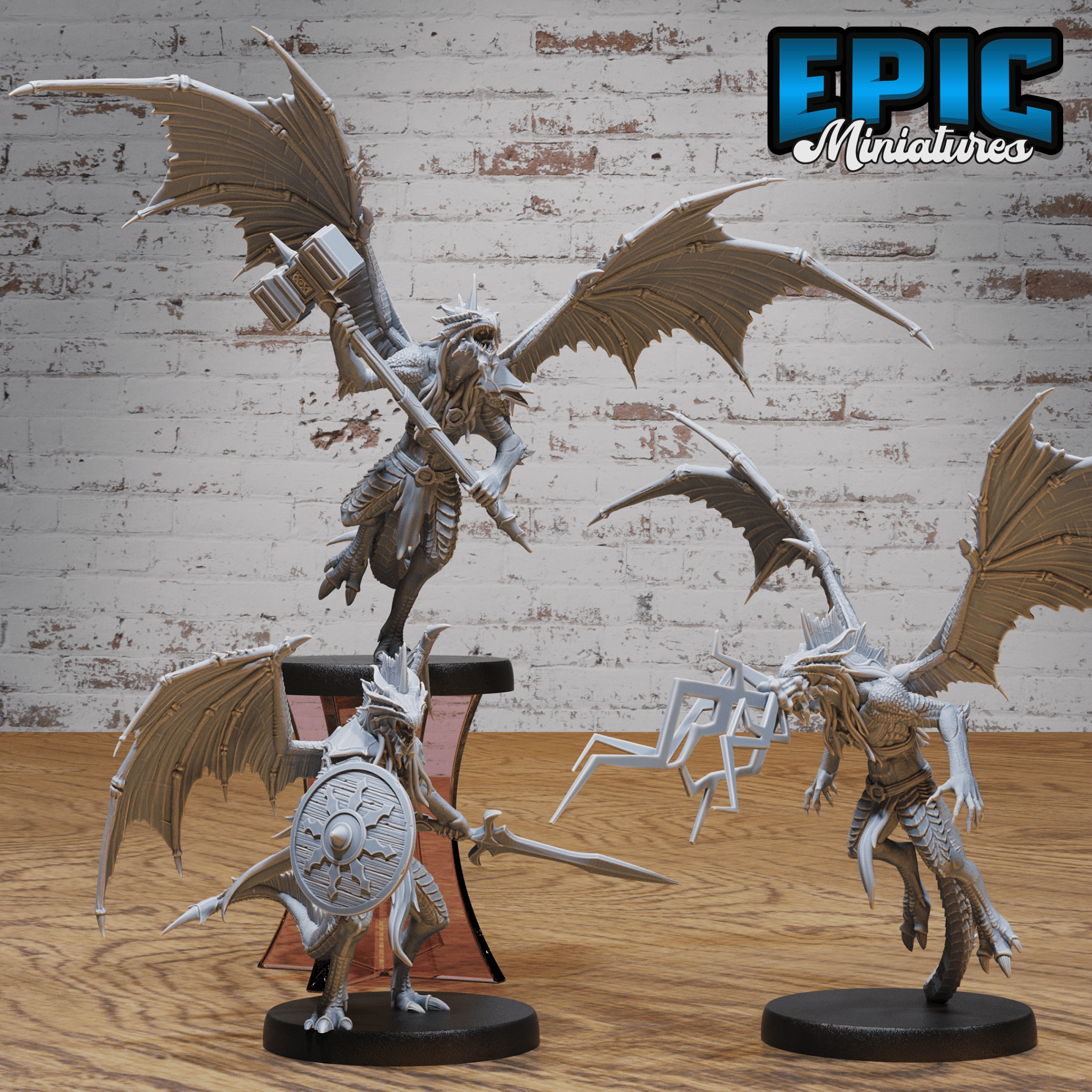 Draconic Demon Bronze 4890 - 4892 by Epic Miniatures | D&D Tabletop Miniatures | Buy Online from The Home Crafters