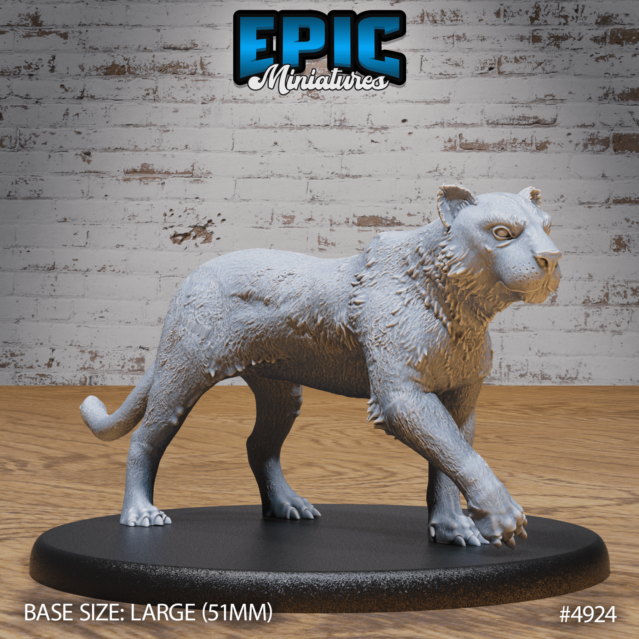 Tiger 4924 - 4925 | Epic Miniatures | D&D Tabletop Miniature | Fierce Animal Companion or Beast Encounter | Buy Online from The Home Crafters