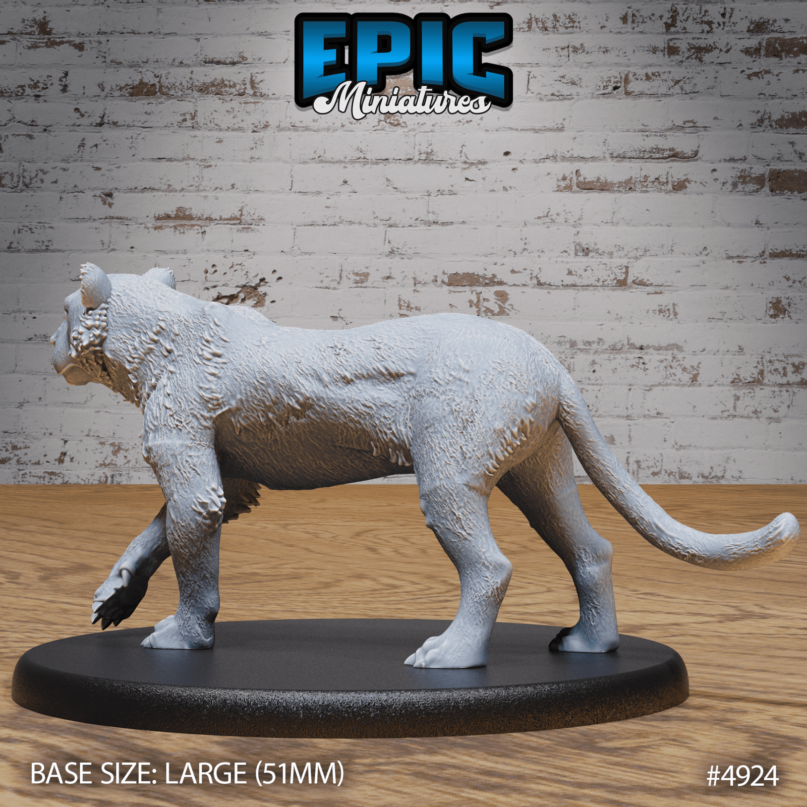 Tiger 4924 - 4925 | Epic Miniatures | D&D Tabletop Miniature | Fierce Animal Companion or Beast Encounter | Buy Online from The Home Crafters