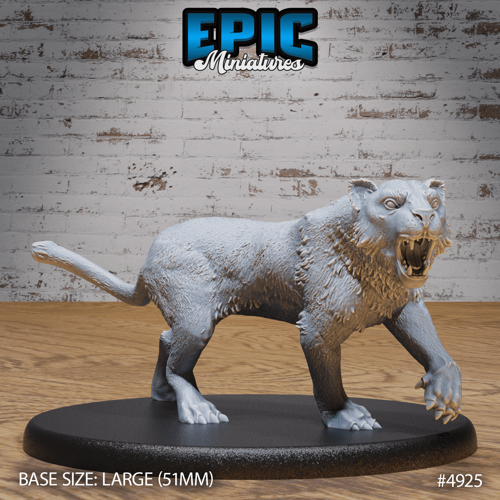 Tiger 4924 - 4925 | Epic Miniatures | D&D Tabletop Miniature | Fierce Animal Companion or Beast Encounter | Buy Online from The Home Crafters