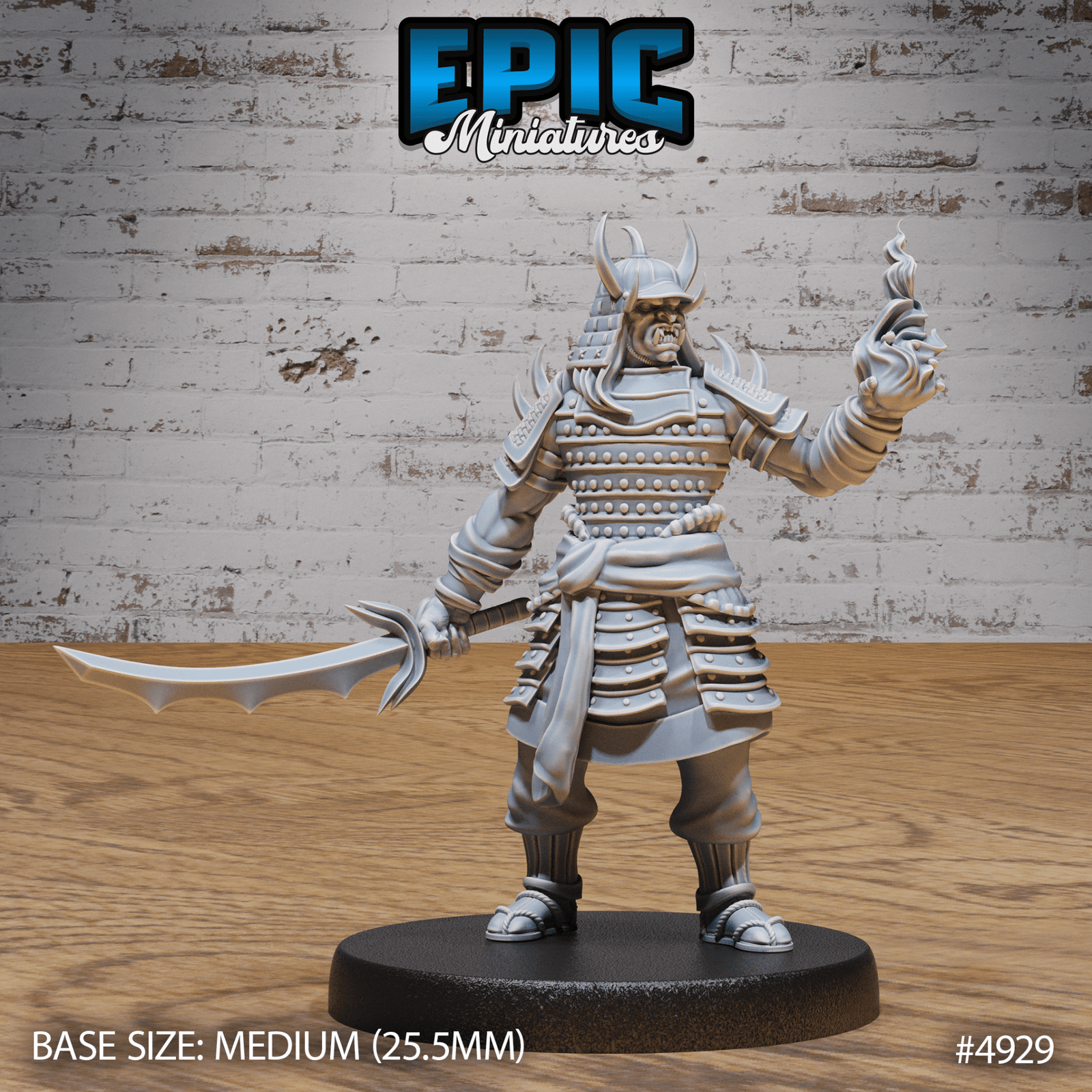Oni Samurai 4929 - 4931 | Epic Miniatures | D&D Tabletop Miniature | Fierce Demon Warrior for Fantasy Roleplaying | Buy Online from The Home Crafters
