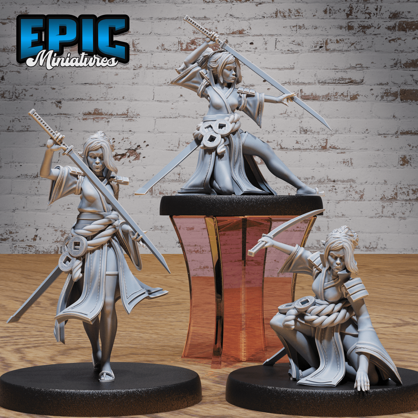 Samurai Woman 4935 - 4937 | Epic Miniatures | D&D Tabletop Miniature | Elegant and Fierce Warrior for Fantasy Roleplaying | Buy Online from The Home Crafters