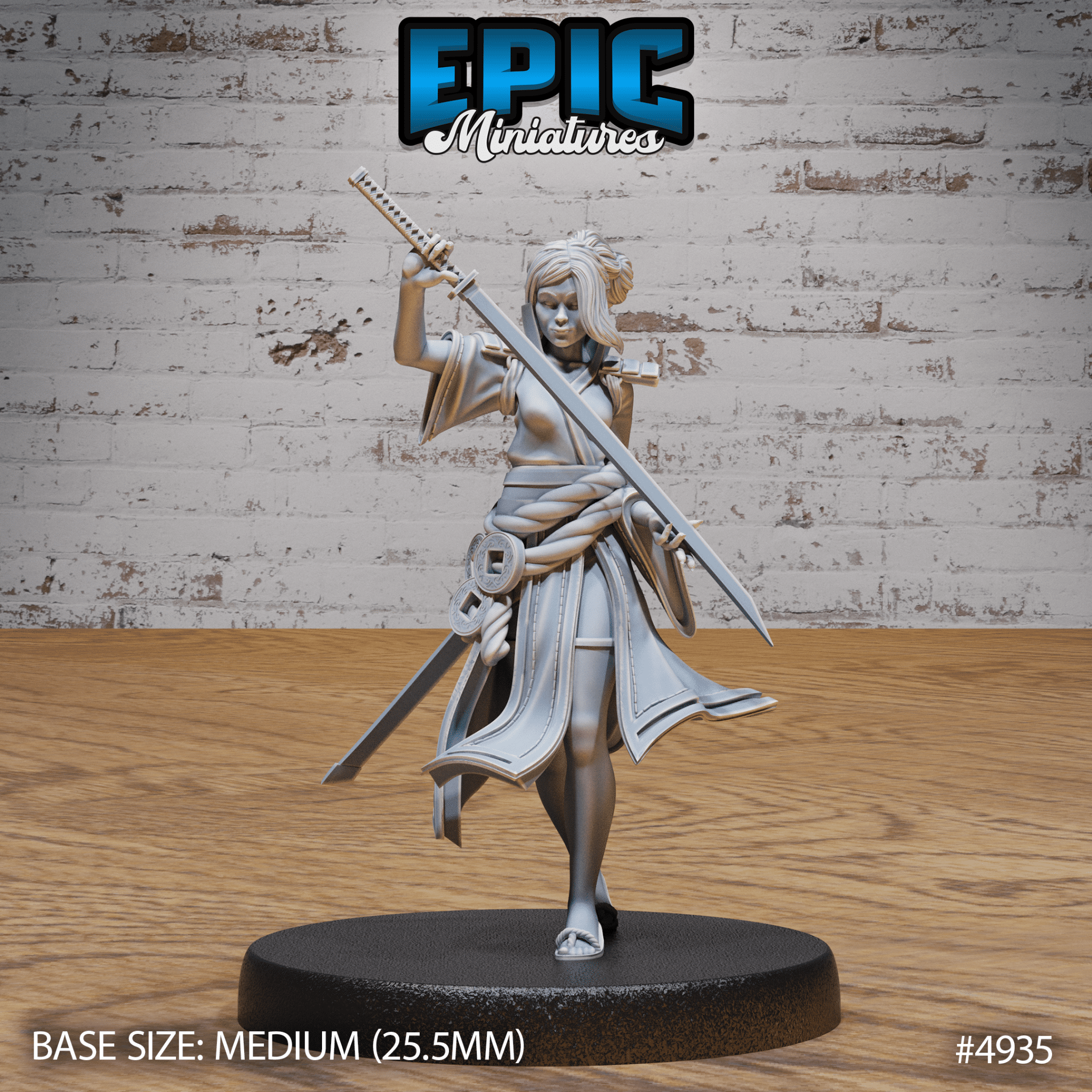 Samurai Woman 4935 - 4937 | Epic Miniatures | D&D Tabletop Miniature | Elegant and Fierce Warrior for Fantasy Roleplaying | Buy Online from The Home Crafters
