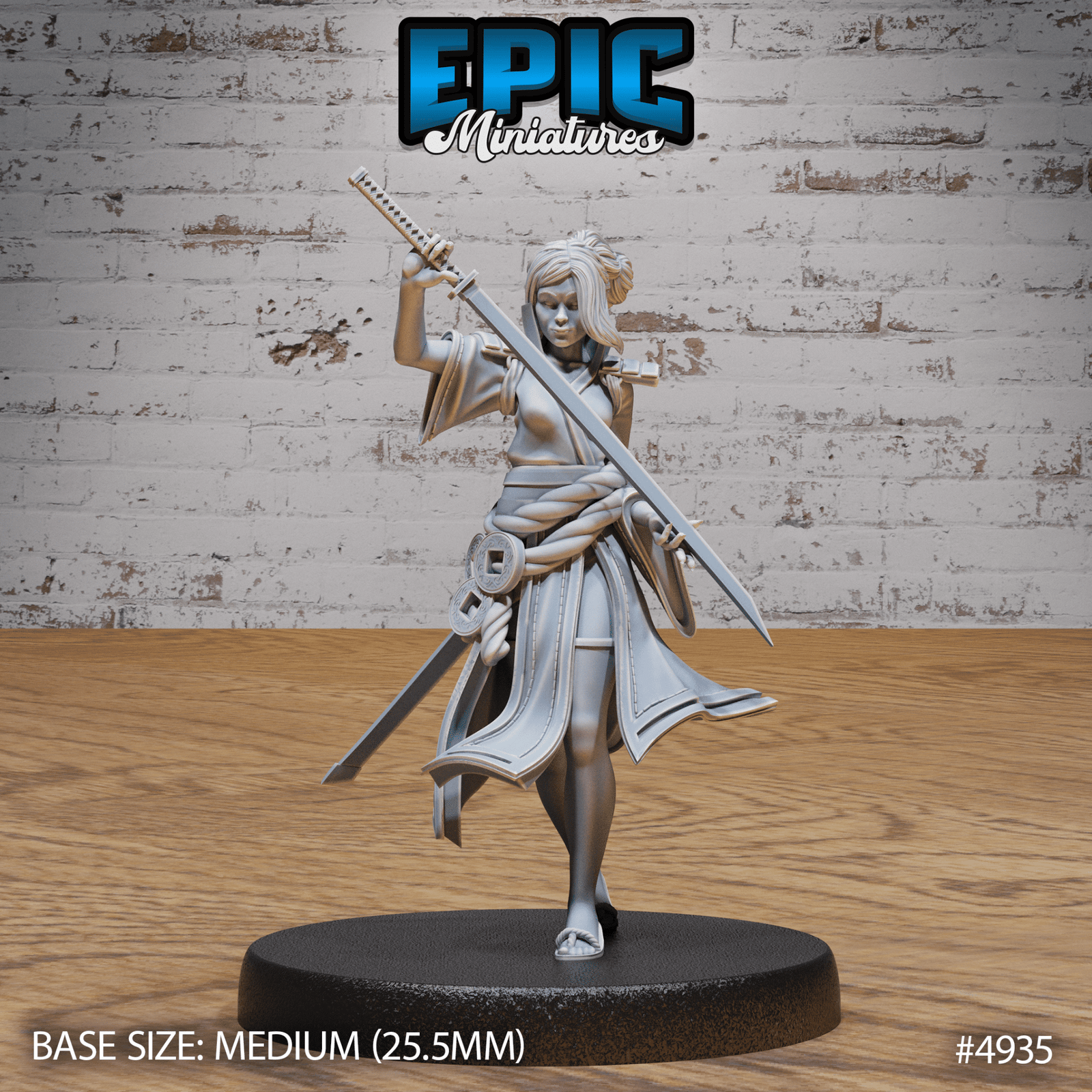 Samurai Woman 4935 - 4937 | Epic Miniatures | D&D Tabletop Miniature | Elegant and Fierce Warrior for Fantasy Roleplaying | Buy Online from The Home Crafters