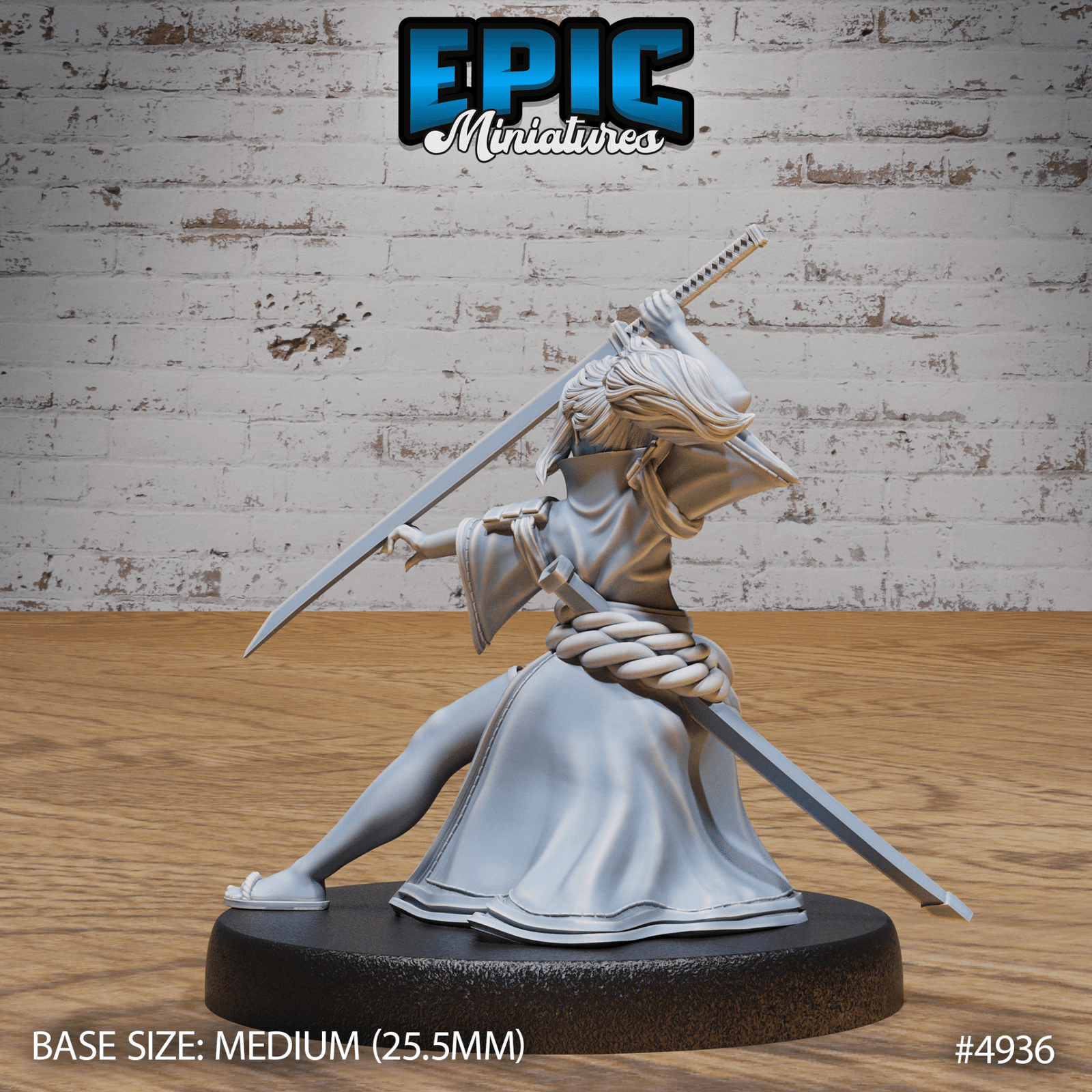 Samurai Woman 4935 - 4937 | Epic Miniatures | D&D Tabletop Miniature | Elegant and Fierce Warrior for Fantasy Roleplaying | Buy Online from The Home Crafters