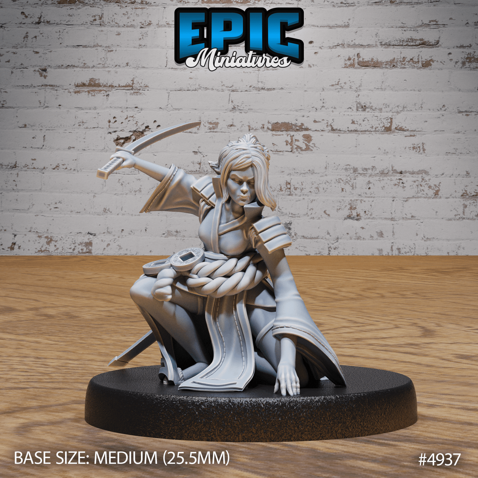 Samurai Woman 4935 - 4937 | Epic Miniatures | D&D Tabletop Miniature | Elegant and Fierce Warrior for Fantasy Roleplaying | Buy Online from The Home Crafters