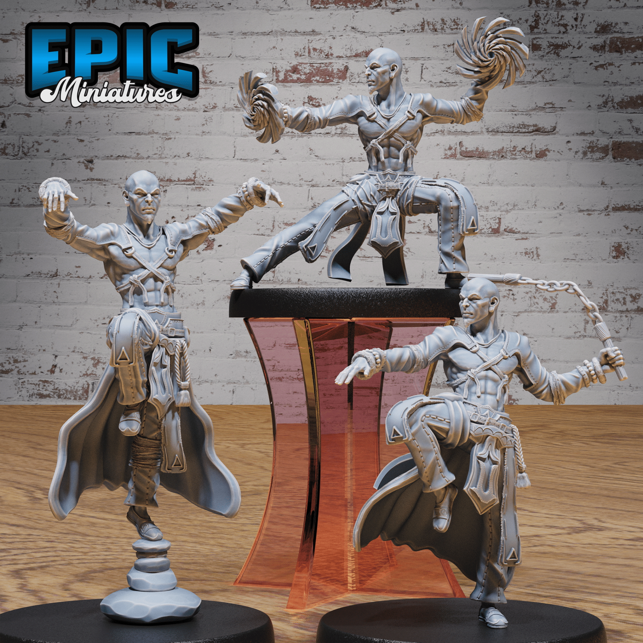 Monk Adventurer Male 4946 - 4948 | Epic Miniatures | D&D Tabletop Miniature | Agile Warrior of Peace and Strength | Buy Online from The Home Crafters