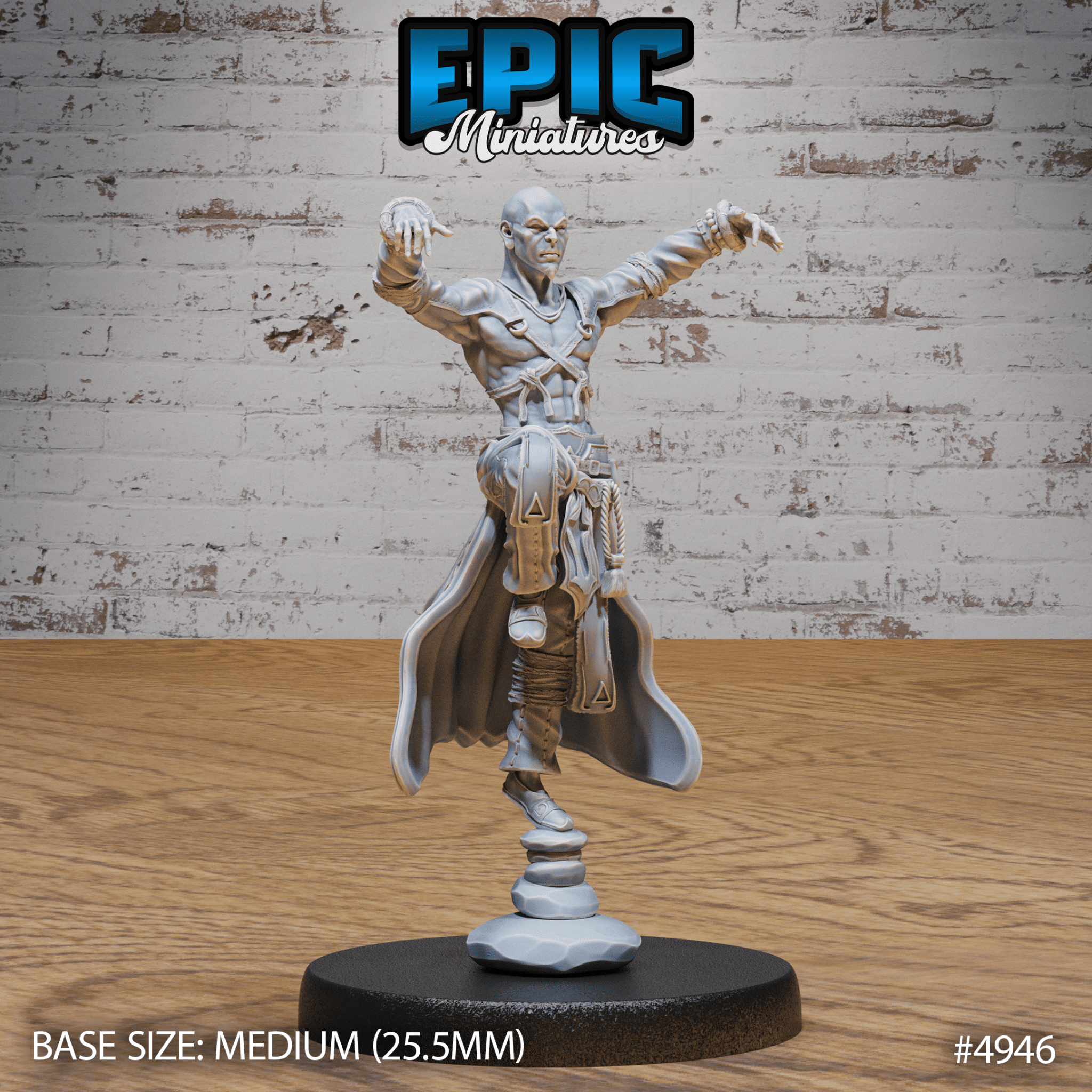 Monk Adventurer Male 4946 - 4948 | Epic Miniatures | D&D Tabletop Miniature | Agile Warrior of Peace and Strength | Buy Online from The Home Crafters