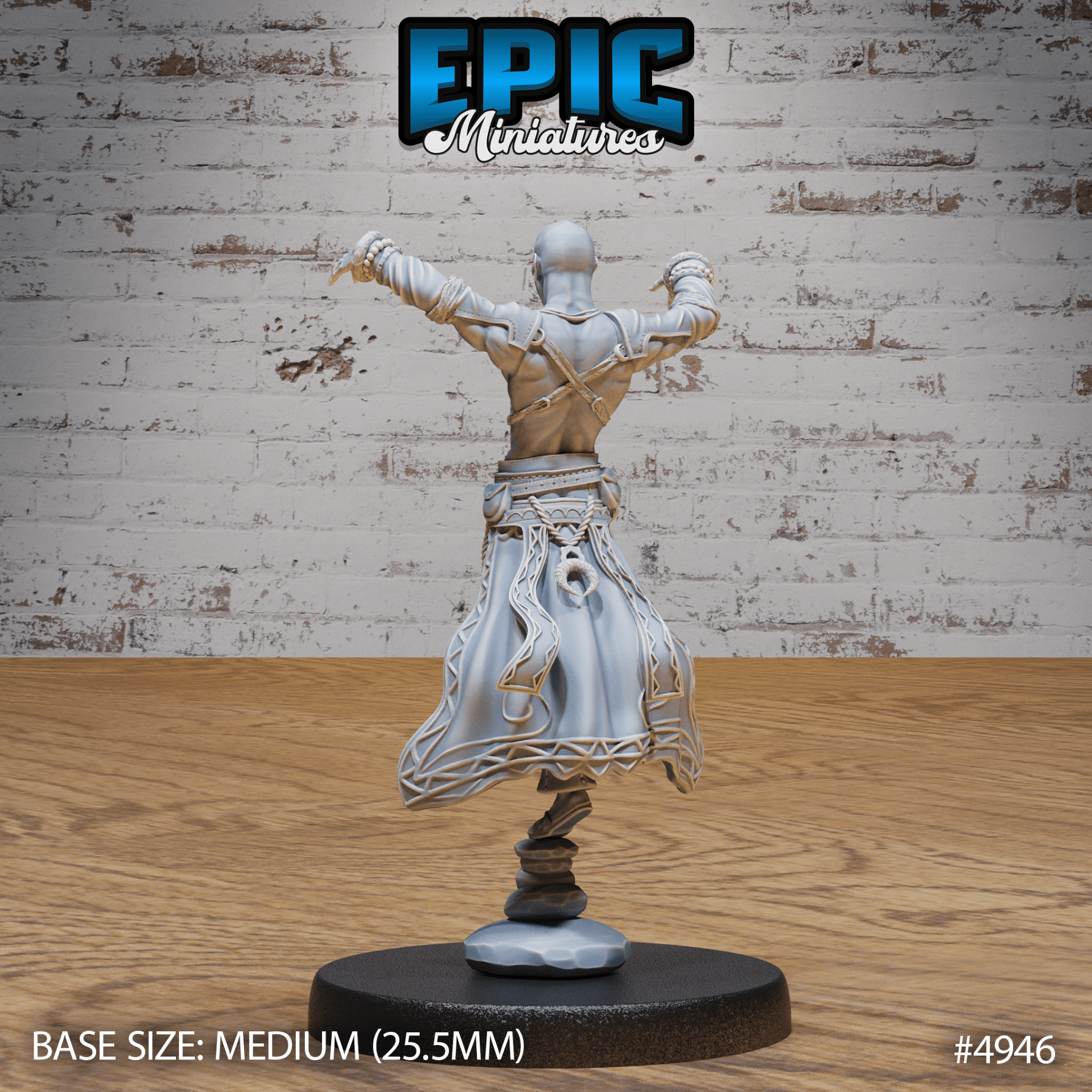Monk Adventurer Male 4946 - 4948 | Epic Miniatures | D&D Tabletop Miniature | Agile Warrior of Peace and Strength | Buy Online from The Home Crafters