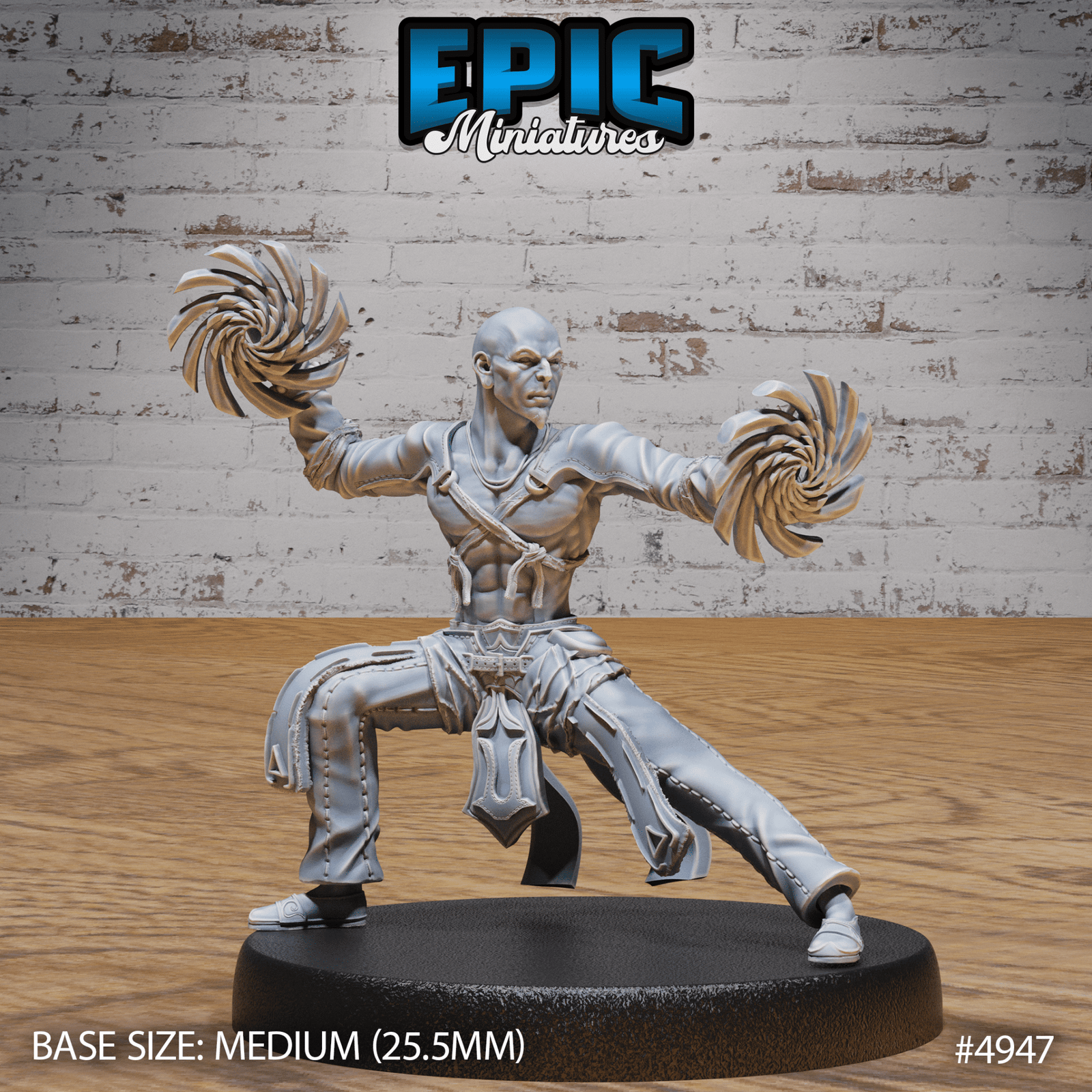 Monk Adventurer Male 4946 - 4948 | Epic Miniatures | D&D Tabletop Miniature | Agile Warrior of Peace and Strength | Buy Online from The Home Crafters