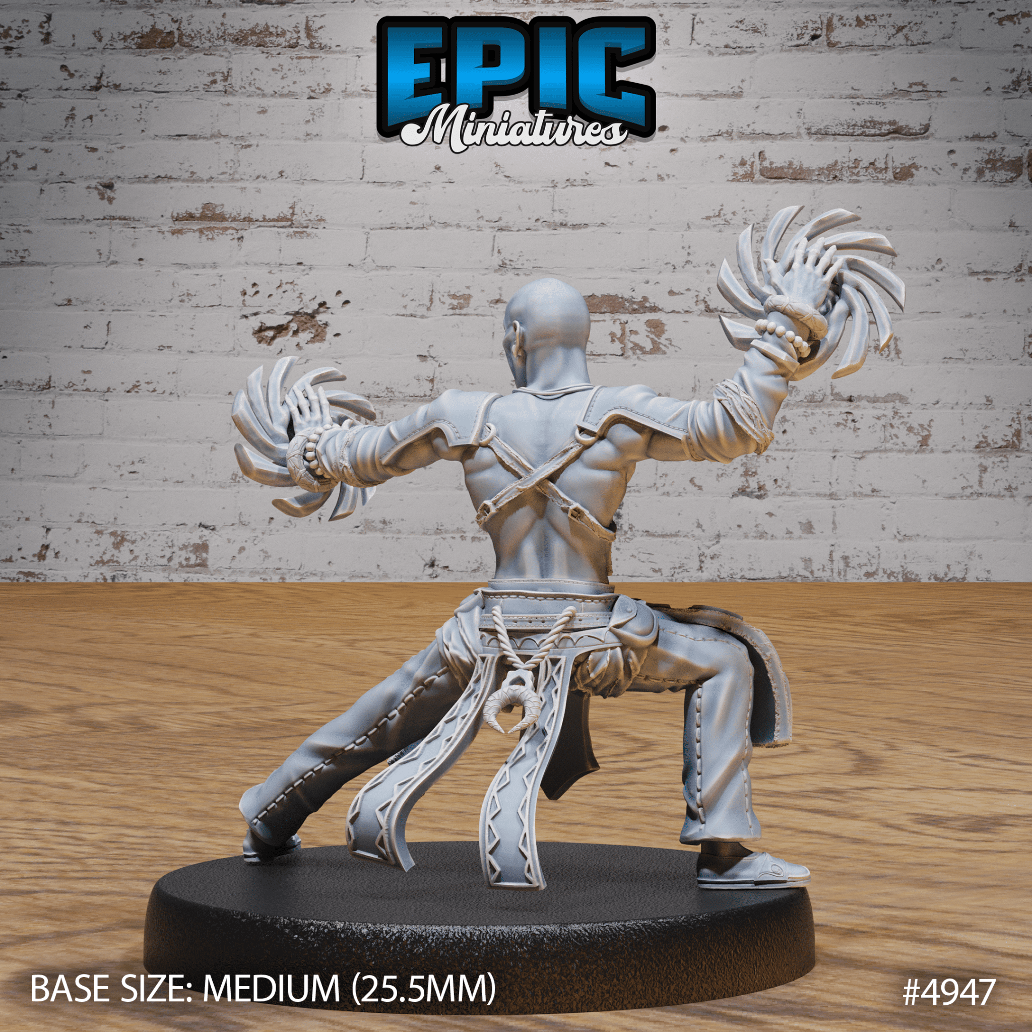 Monk Adventurer Male 4946 - 4948 | Epic Miniatures | D&D Tabletop Miniature | Agile Warrior of Peace and Strength | Buy Online from The Home Crafters
