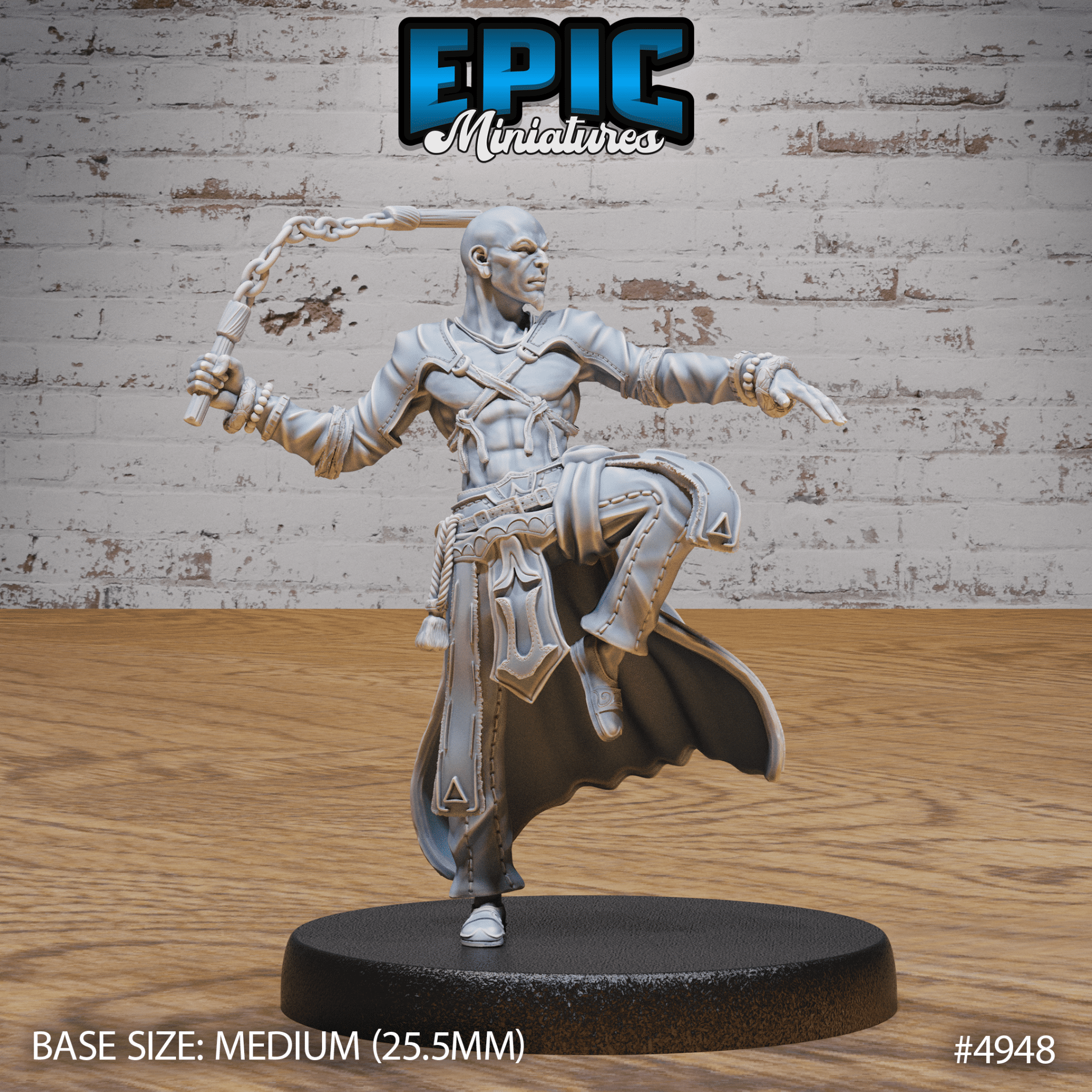 Monk Adventurer Male 4946 - 4948 | Epic Miniatures | D&D Tabletop Miniature | Agile Warrior of Peace and Strength | Buy Online from The Home Crafters