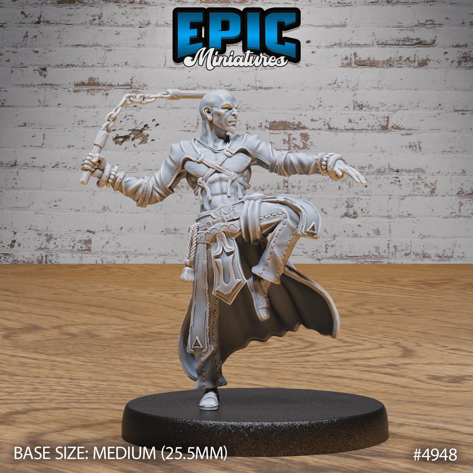 Monk Adventurer Male 4946 - 4948 | Epic Miniatures | D&D Tabletop Miniature | Agile Warrior of Peace and Strength | Buy Online from The Home Crafters