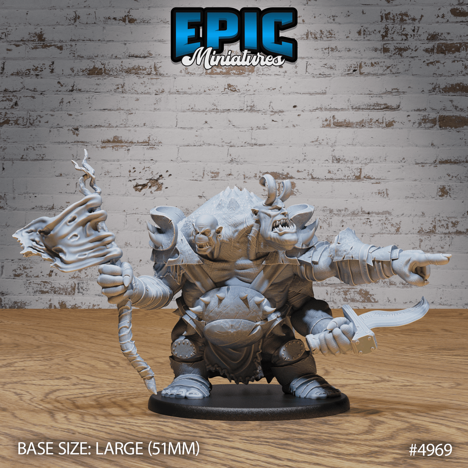 Ettin Mutant General 4969 - 4971 | Epic Miniatures | D&D Tabletop Miniatures | Buy Online from The Home Crafters