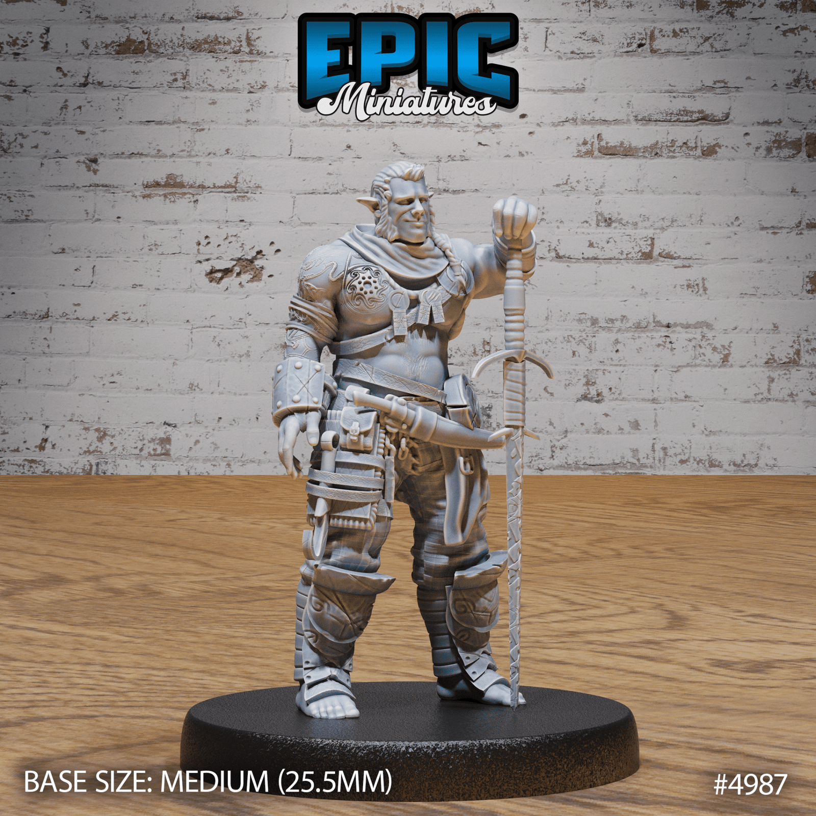 Half Orc Adventurer 4987 - 4989 | Epic Miniatures | D&D Tabletop Miniature | Buy Online from The Home Crafters