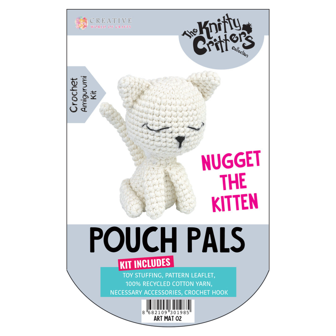 Knitty Critters Pouch Pals Crochet Kit - Nugget the Kitten