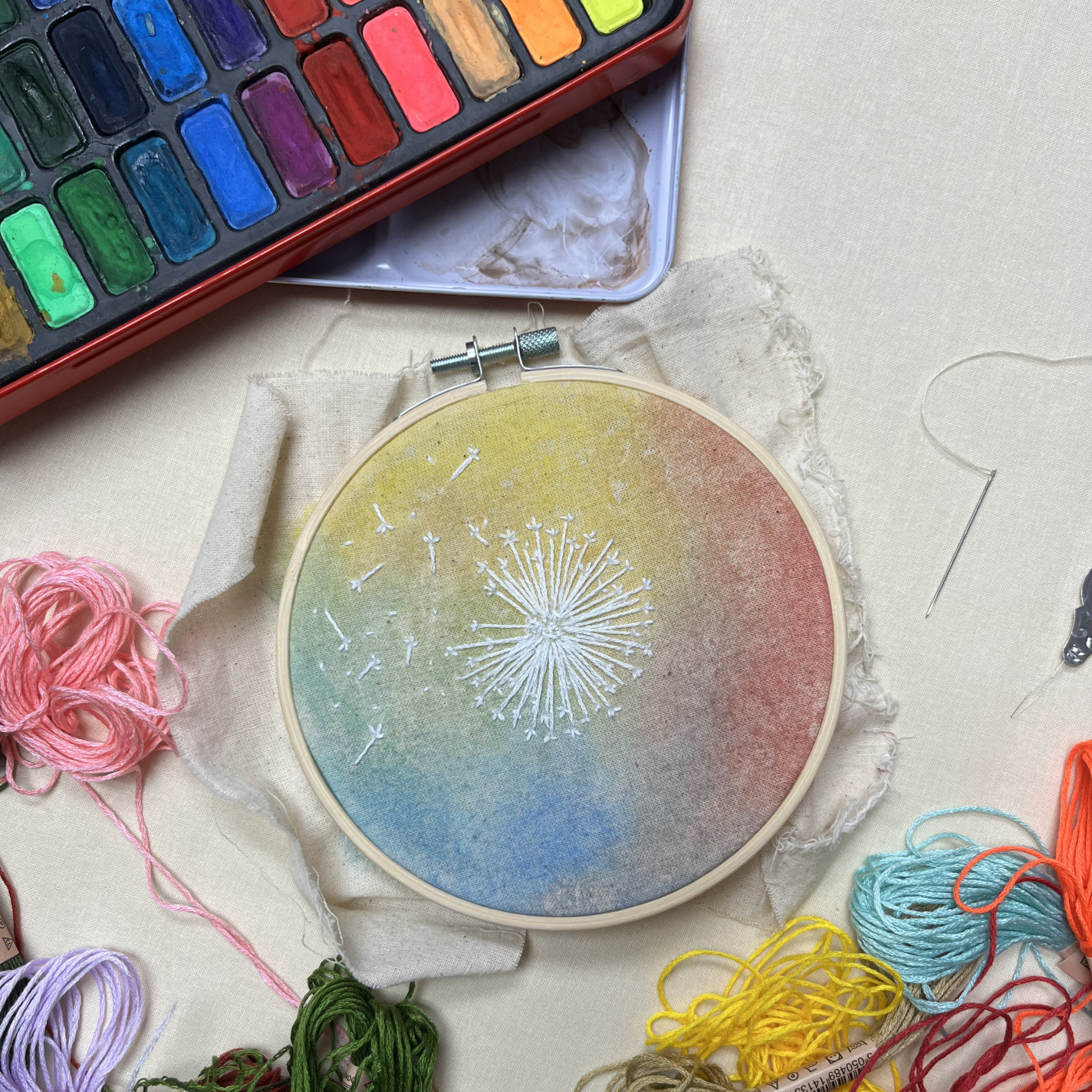 Art for Adults: Watercolour Embroidery - Thursday 25th June 10am | Buy Online from The Home Crafters