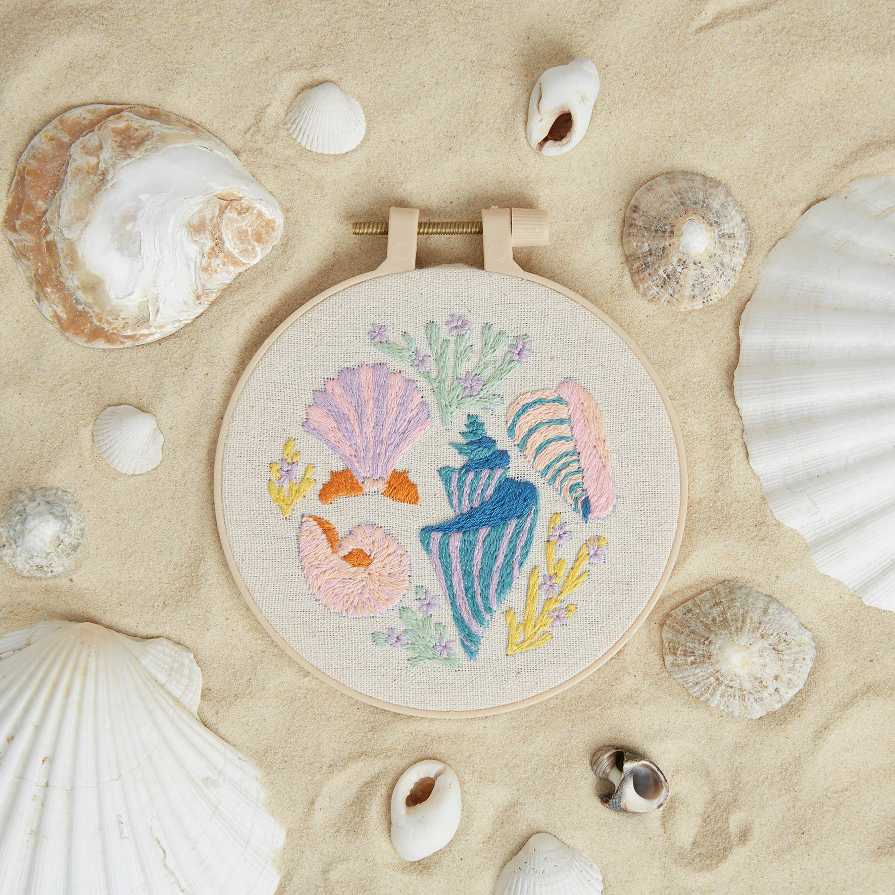 Simply Make Embroidery By Numbers Kit - Seashells | Buy Online from The Home Crafters