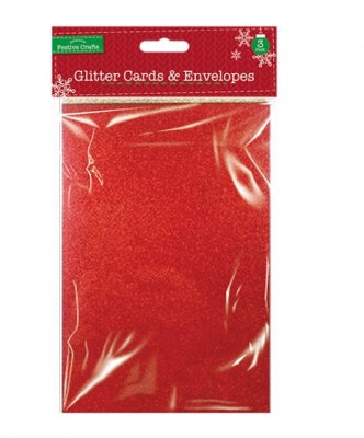 Glitter Cards & Envelopes - 3pc