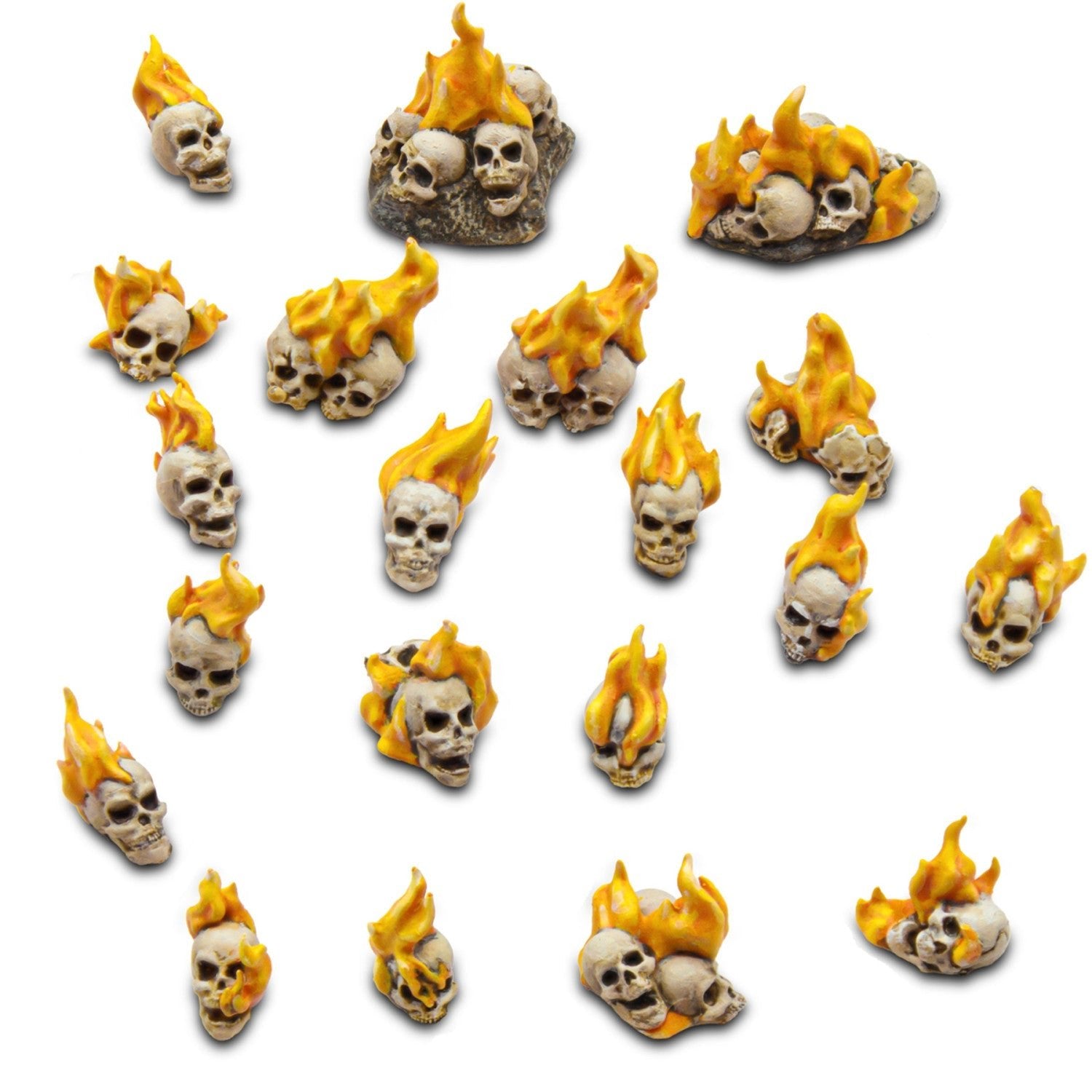 Resin Bits: Skulls & Bones - 1:48-1:35 Burning Skulls - 30pc | Buy Online from The Home Crafters
