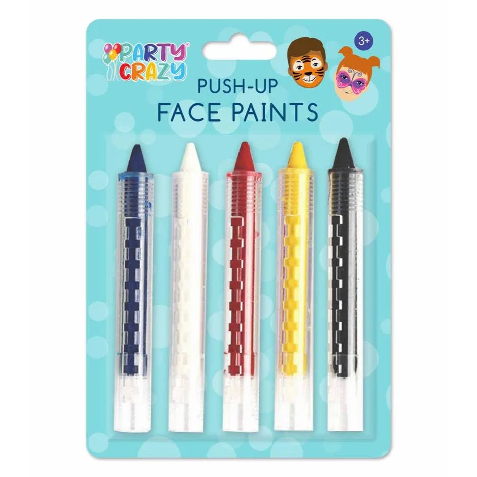 Assorted Push Up Face Paint Crayons - 5pc | Buy Online from The Home Crafters