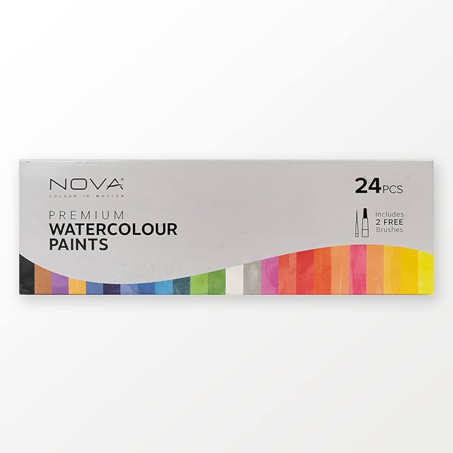 Nova Watercolour Pan Paints - 24pc