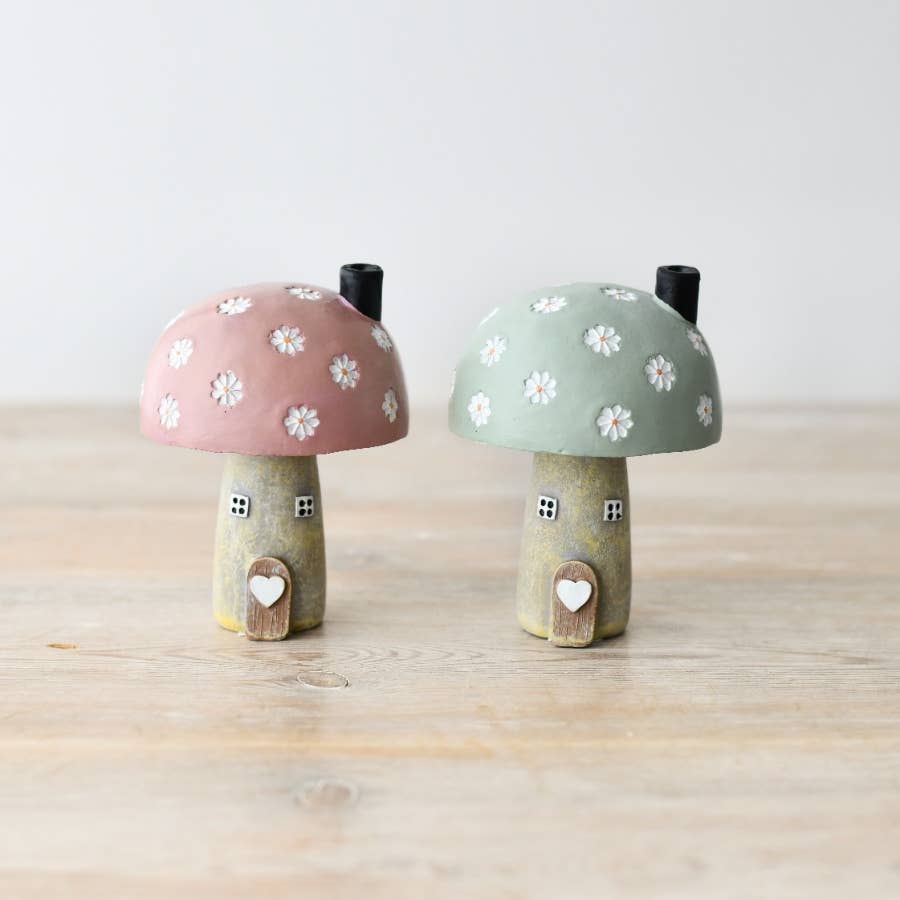 Pink Mushroom House Ornament – 10cm
