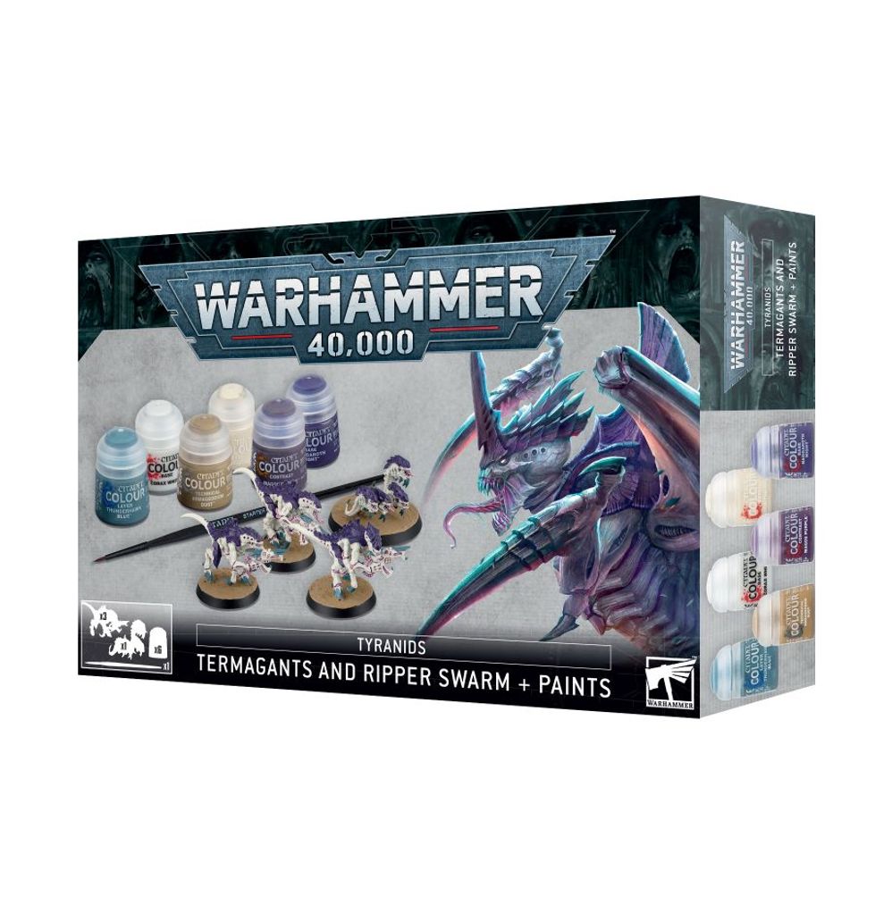Start Here: Warhammer 40k: Termagants and Ripper Swarm + Paints Set | Buy Online from The Home Crafters
