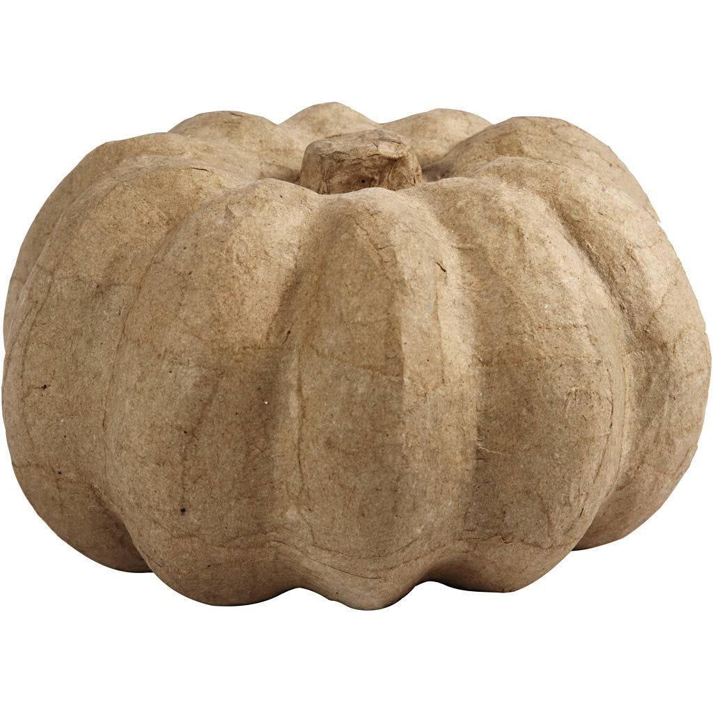 Medium Mache Shape - Pumpkin: 10 x 16cm