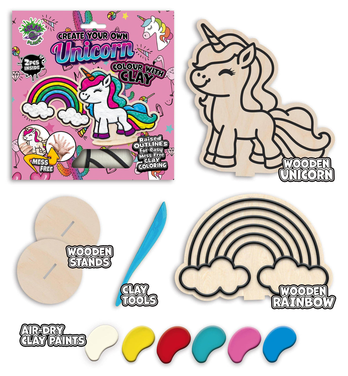 Unicorn Clay Colouring Kit