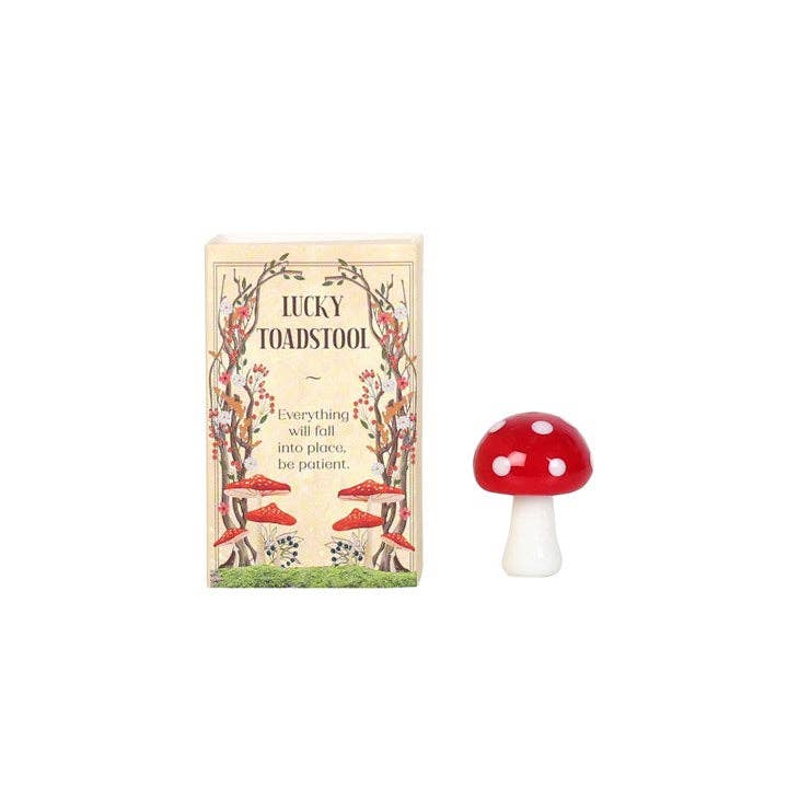 Lucky Glass Frog & Toadstool Miniature Charm Gift - each | Buy Online from The Home Crafters
