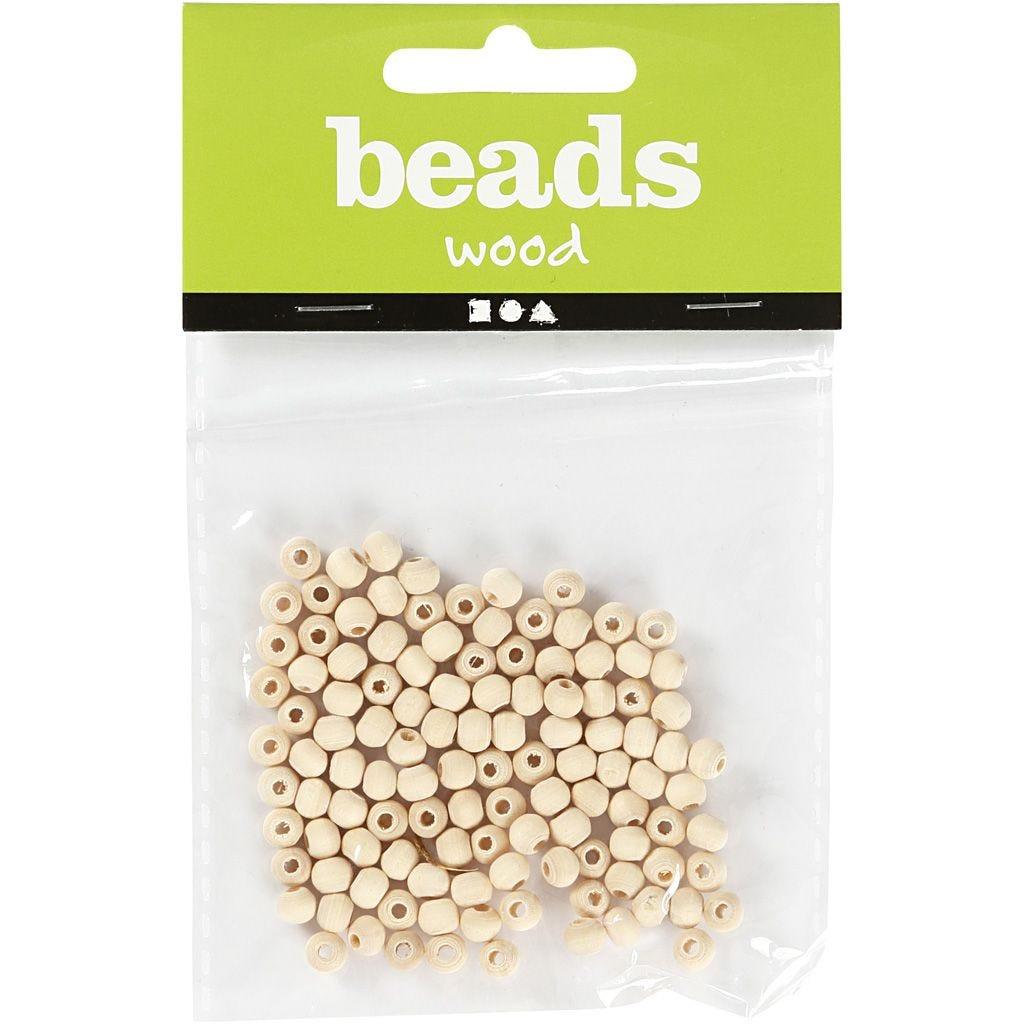 5mm Wooden Beads - 100pc | Buy Online from The Home Crafters