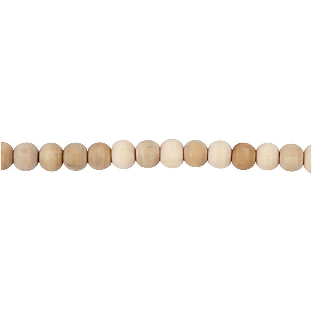 5mm Wooden Beads - 100pc | Buy Online from The Home Crafters