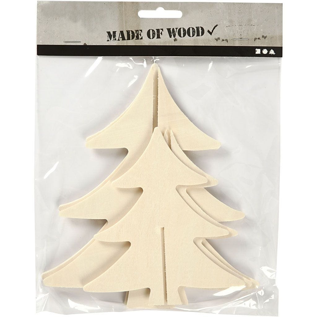Made of Wood 3D Christmas Trees: 2pc