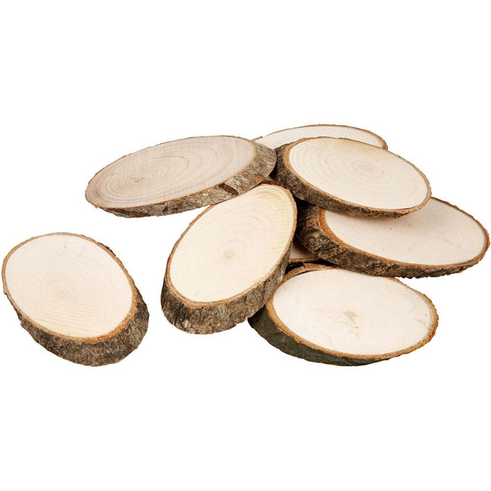 Natural Wood Slices: 7.5x4.5cm - 20pk