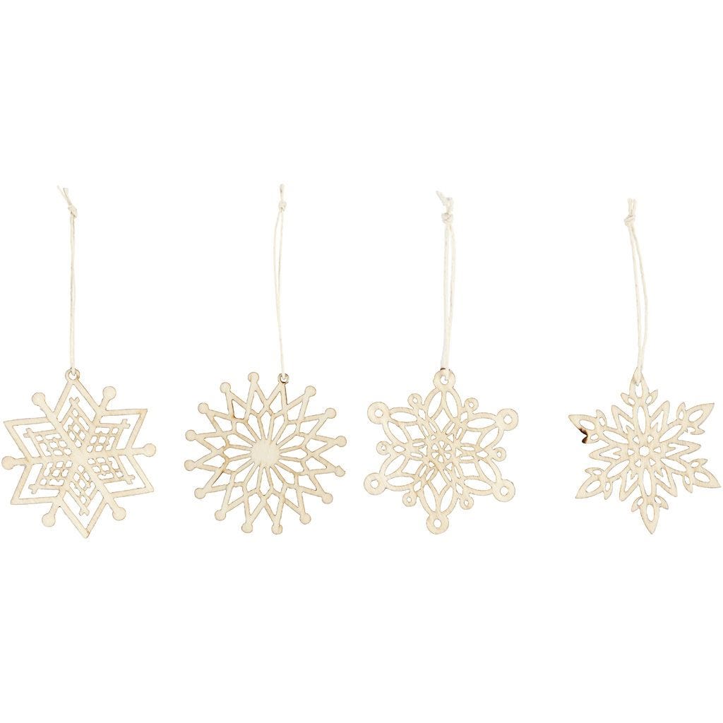 Made of Wood: Simple Snowflake Hanging Decoration - each | Buy Online from The Home Crafters