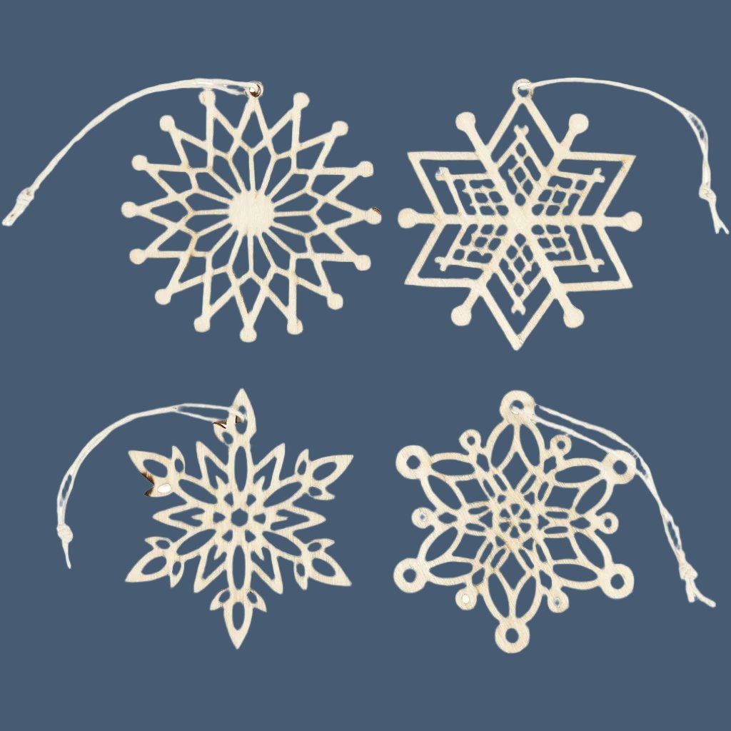 Made of Wood: Simple Snowflake Hanging Decoration - each | Buy Online from The Home Crafters