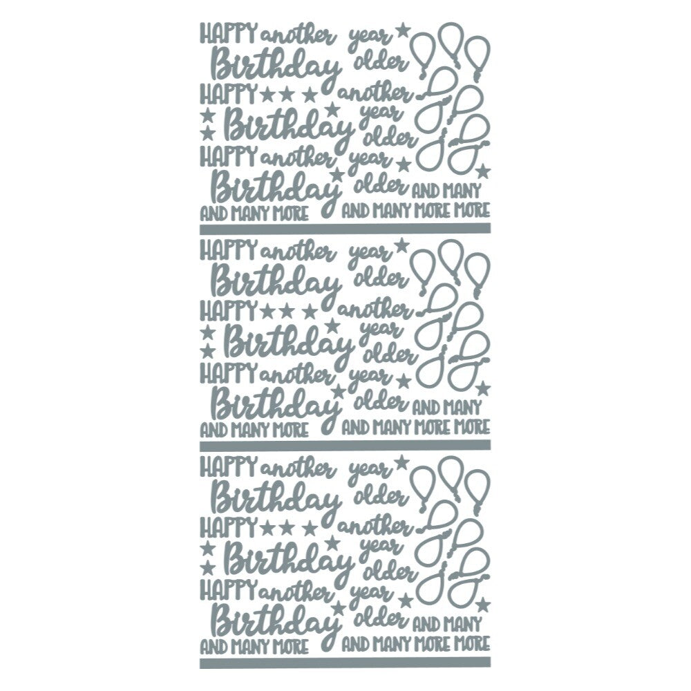 Happy Birthday Script Sentiments (with line borders) Peeloff Stickers