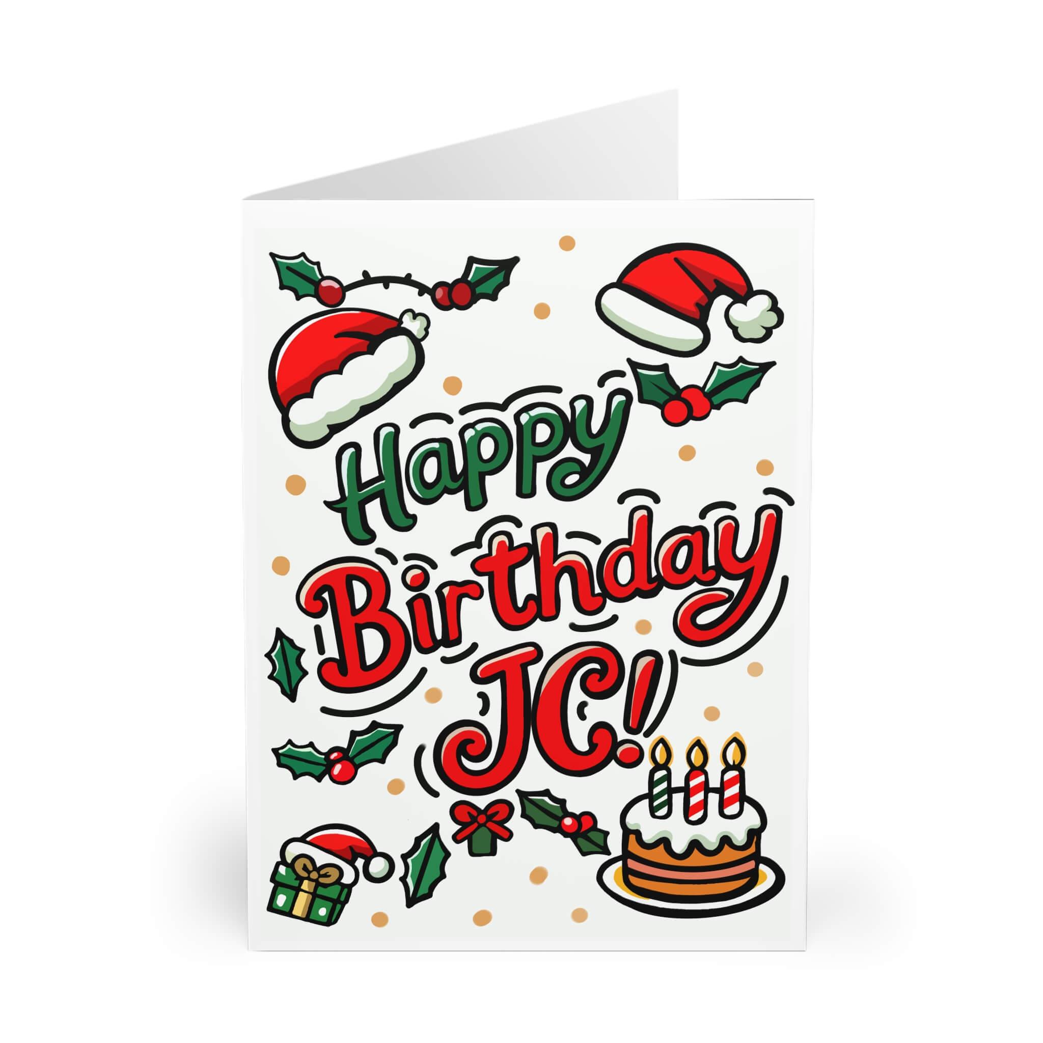 Happy Birthday JC! – Funny Christmas Birthday Card | Buy Online from The Home Crafters