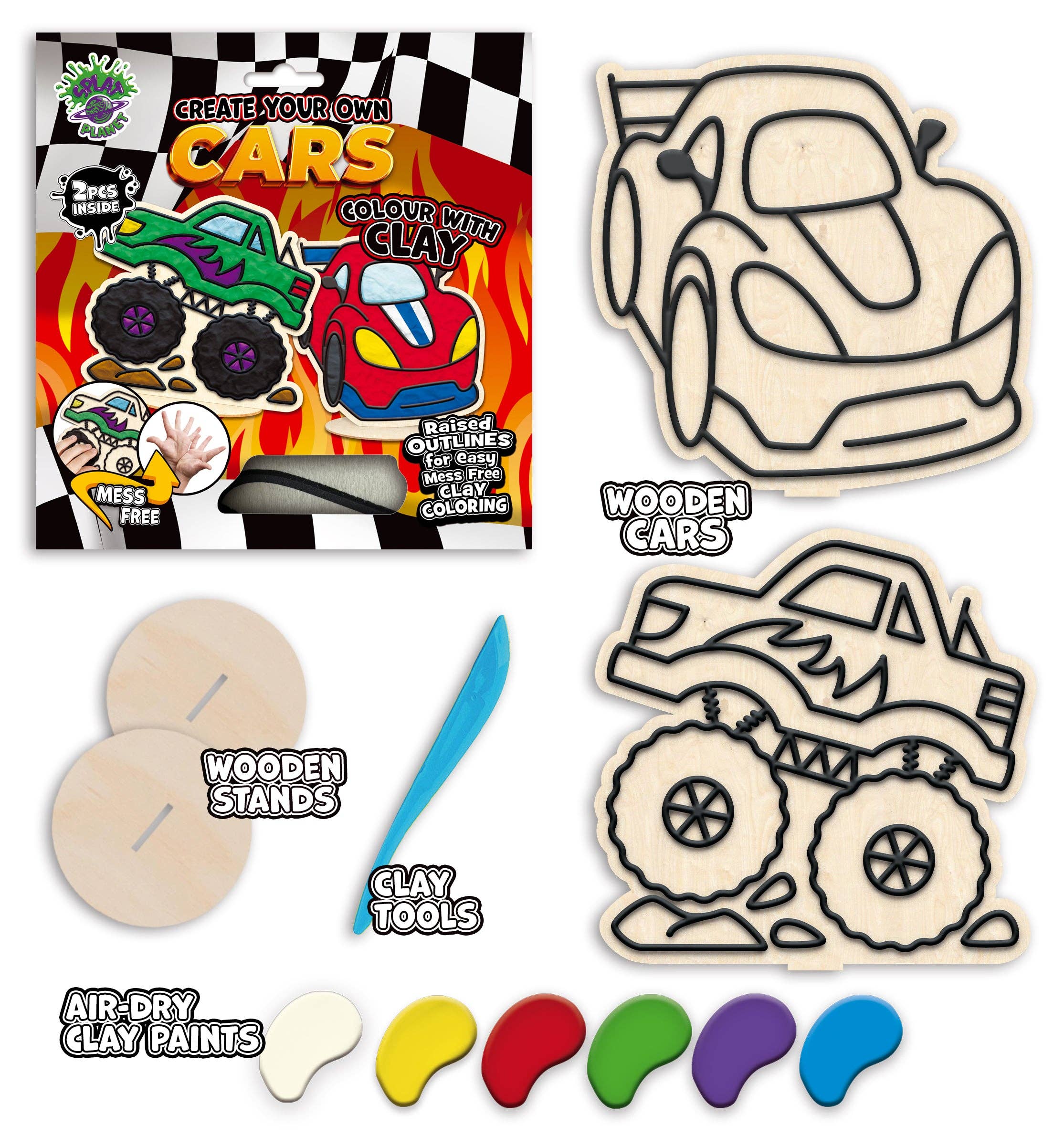 Cars Clay Colouring Kit