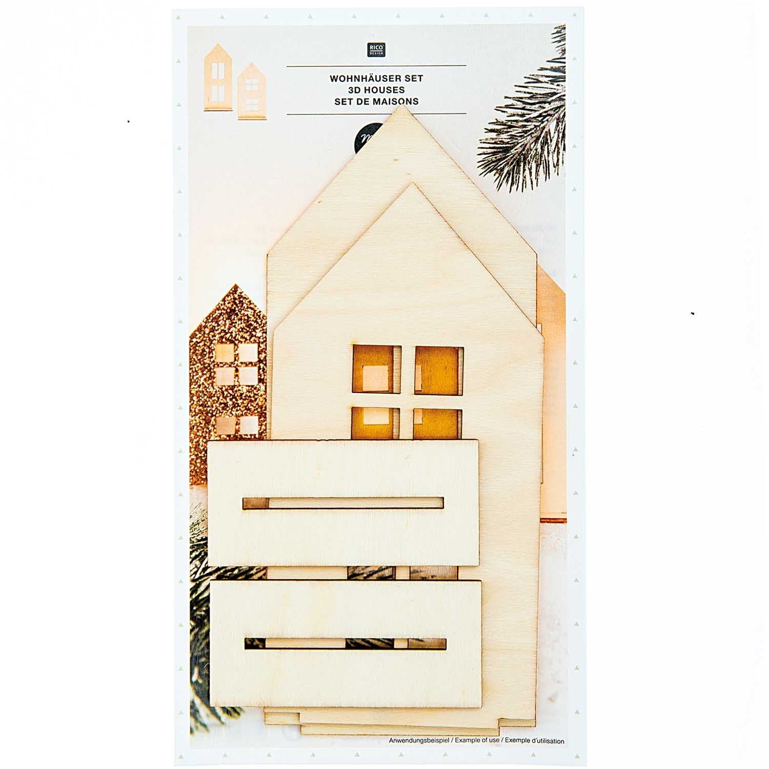 Christmas Woodcraft Decoration Set - Town Houses | Buy Online from The Home Crafters