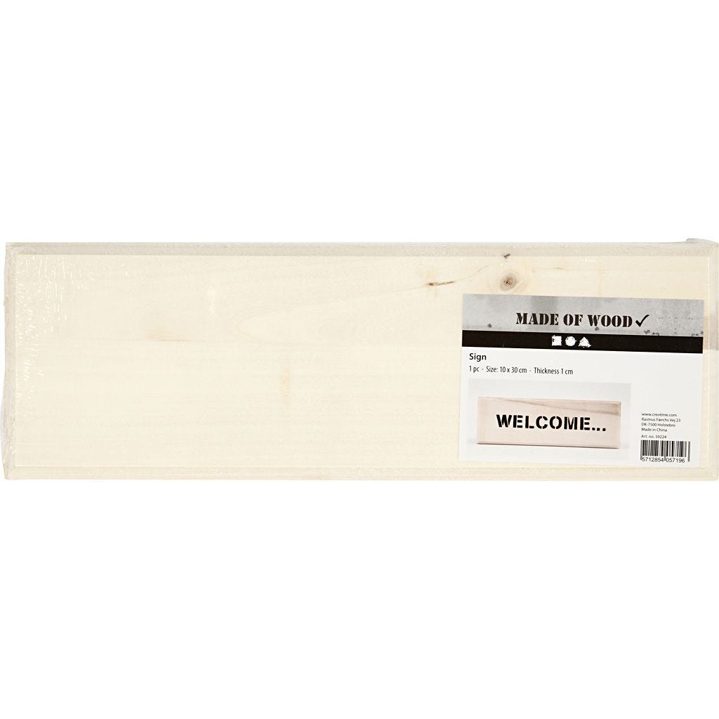 Light Wood Sign Blank - 30cm x 10cm | Buy Online from The Home Crafters