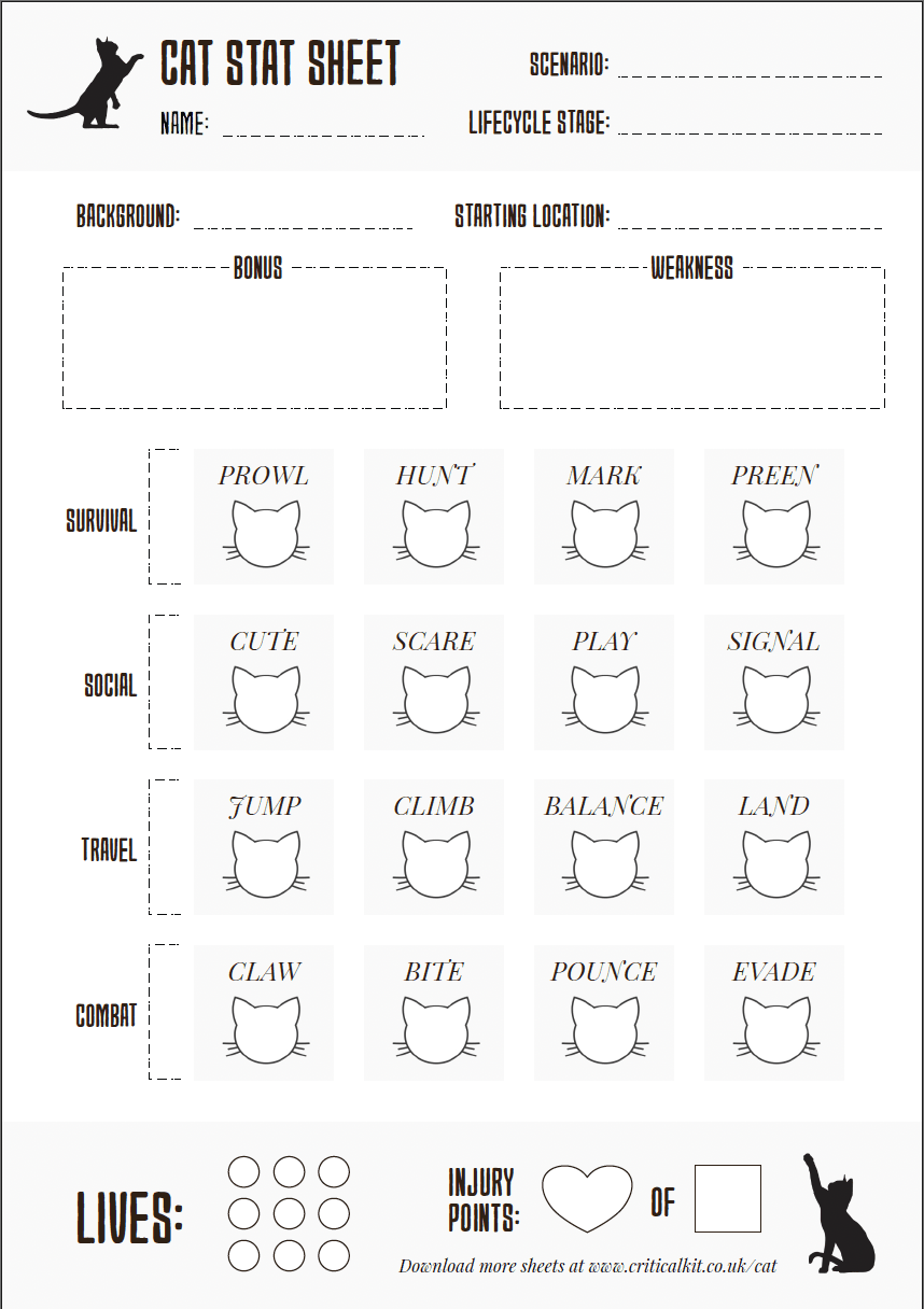 Be Like a Cat Rulebook - a solo/2 - player TTRPG | Buy Online from The Home Crafters