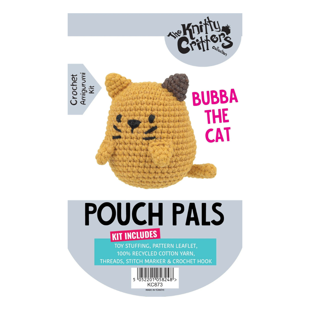 Knitty Critters Pouch Pals Crochet Kit - Bubba The Cat