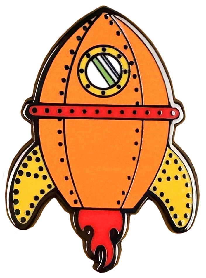 Wallace & Gromit Rocket Pin Badge