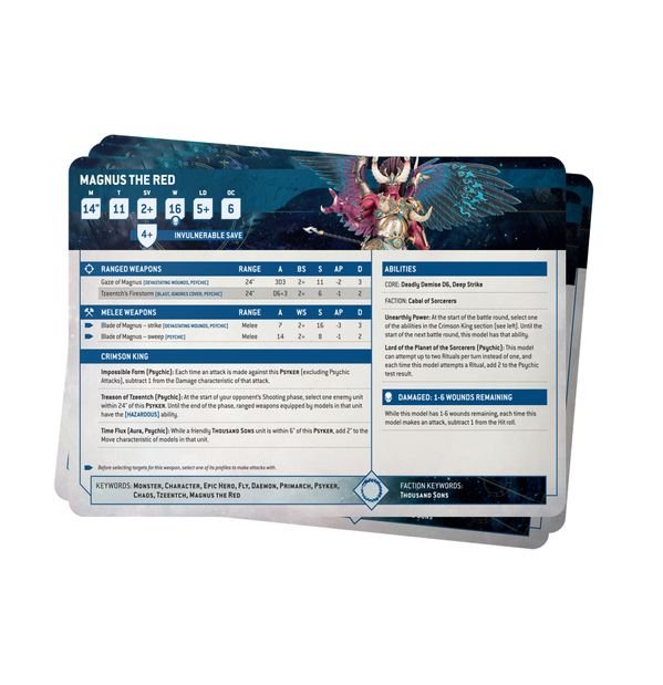 Datasheet Cards: Thousand Sons (English) | Buy Online from The Home Crafters