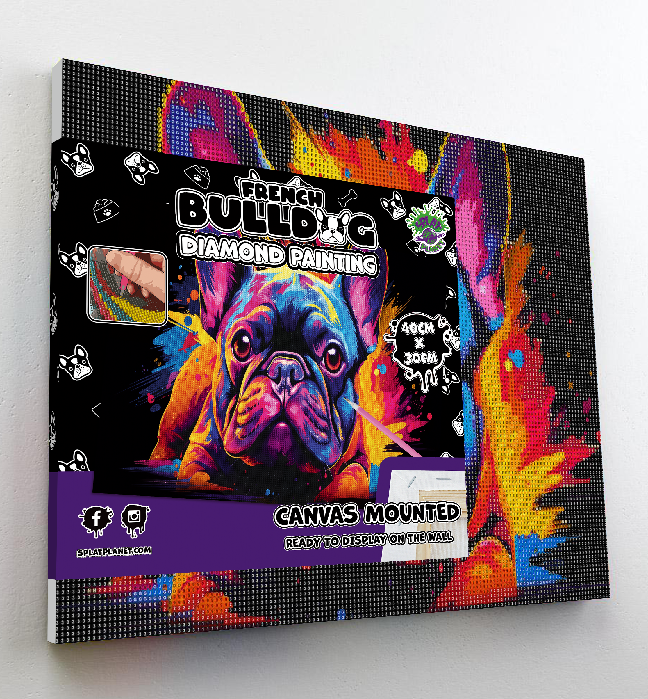 Neon French Bulldog Diamond painting